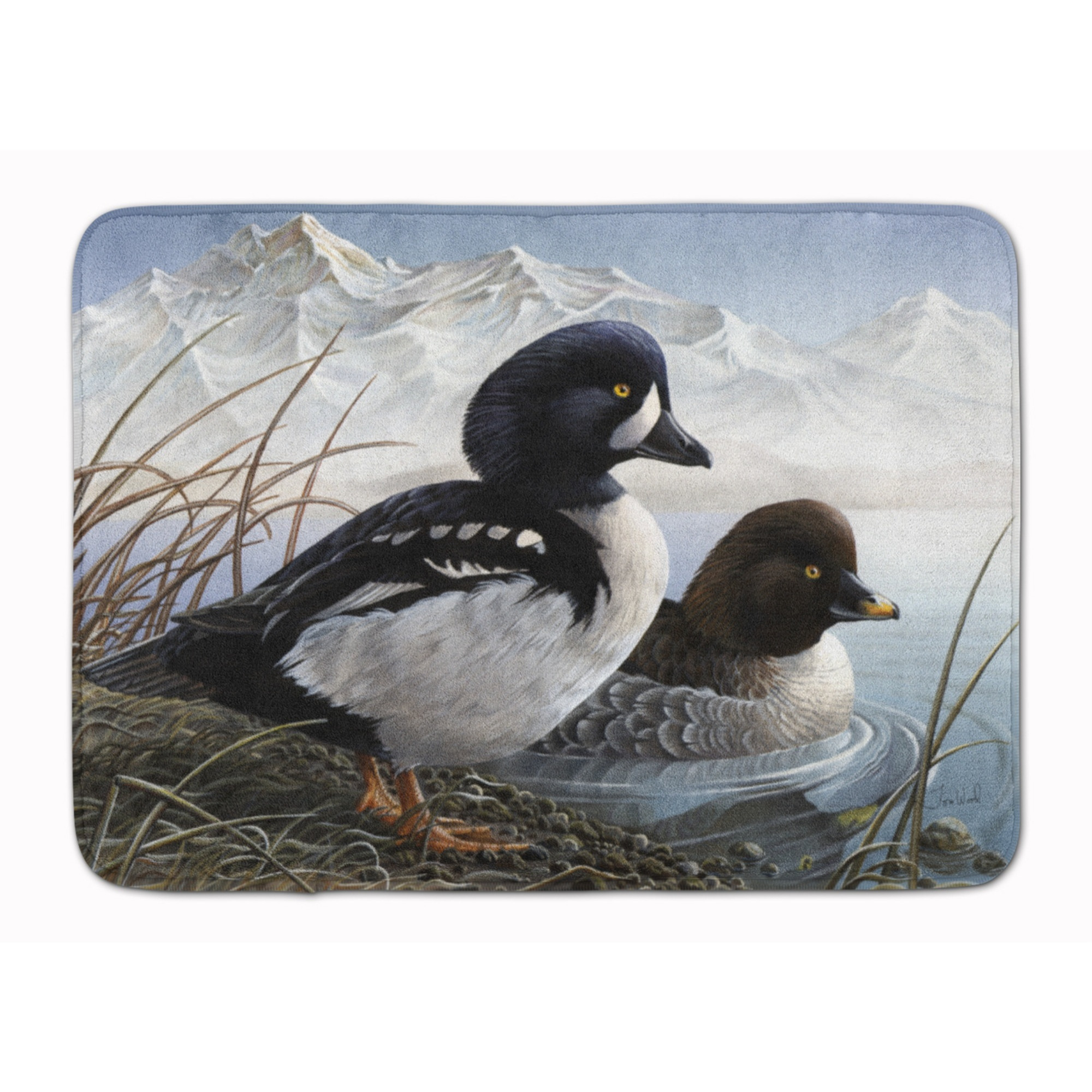 &quotCaroline's Treasures Goldeneye Ducks in the Water Floor Mat, 19"" x 27"", Multicolor"