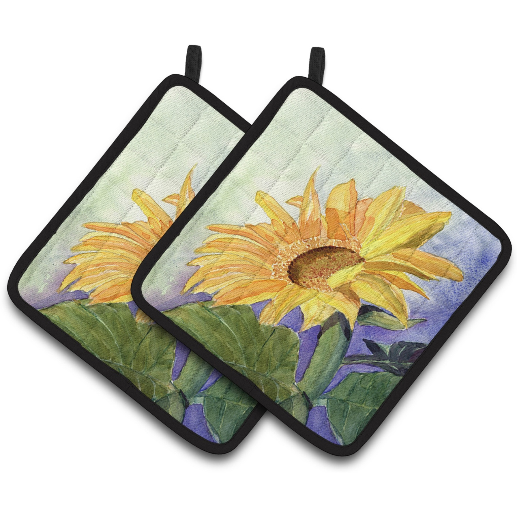 &quotCaroline's Treasures Flower - Sunflower Pair of Pot Holders RDR2001PTHD, 7.5HX7.5W, Multicolor"