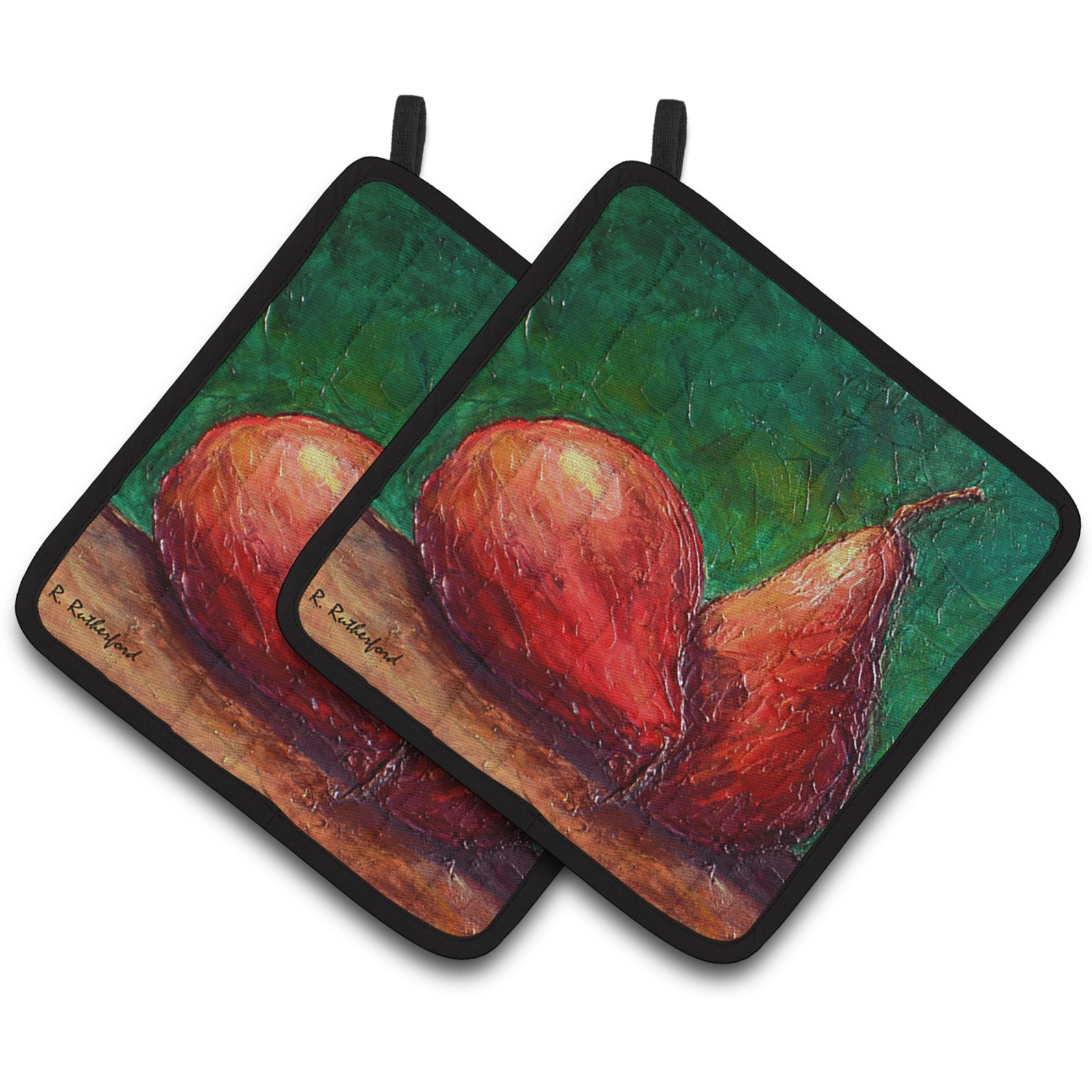 &quotCaroline's Treasures Pears Pair of Pot Holders RDR2008PTHD, 7.5HX7.5W, Multicolor"