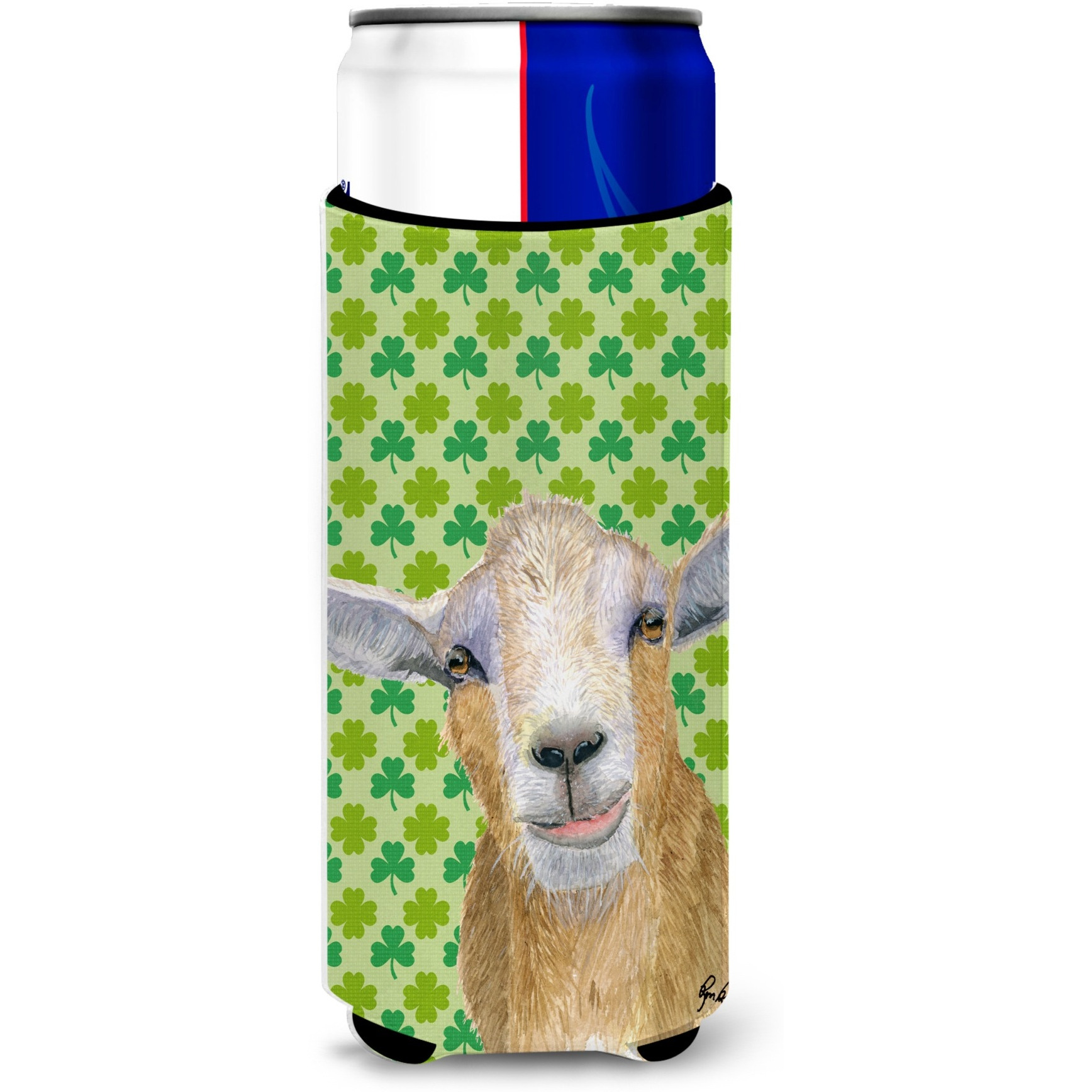 St Patrick's Day Goat Ultra Beverage Insulators for slim cans  RDR3025MUK
