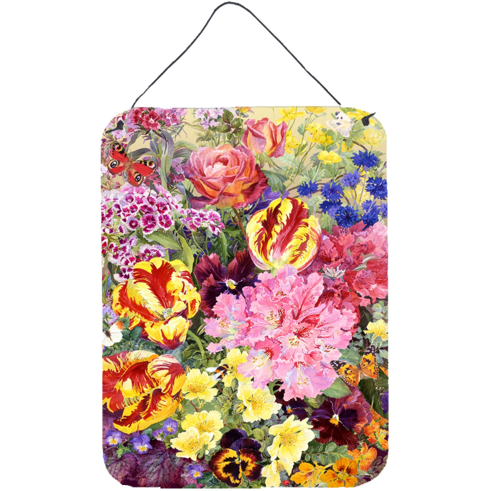 &quotCaroline's Treasures Summer Floral by Anne Searle Wall or Door Hanging Prints SASE0953DS1216, 16HX12W, Multicolor"