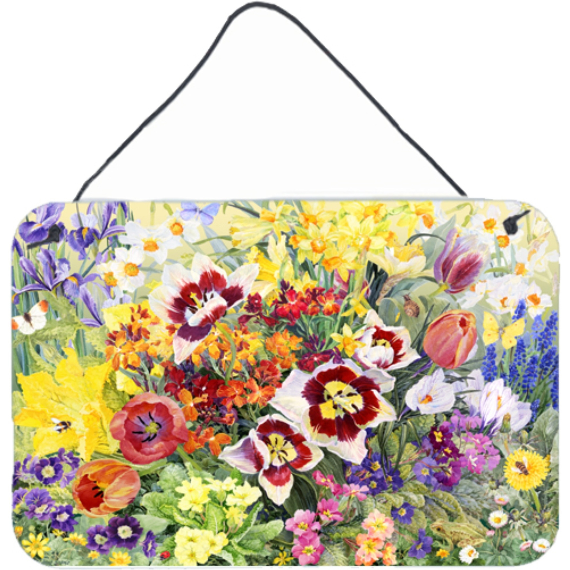 &quotCaroline's Treasures Spring Floral by Anne Searle Wall or Door Hanging Prints SASE0954DS812, 8HX12W, Multicolor"