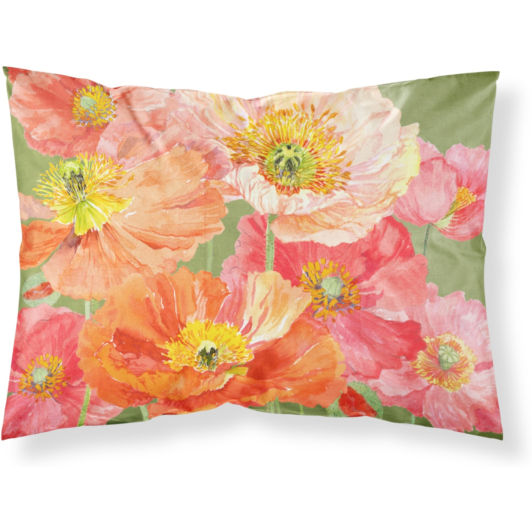 &quotCaroline's Treasures Poppies by Anne Searle Fabric Standard Pillowcase SASE664CPILLOWCASE, Multicolor"