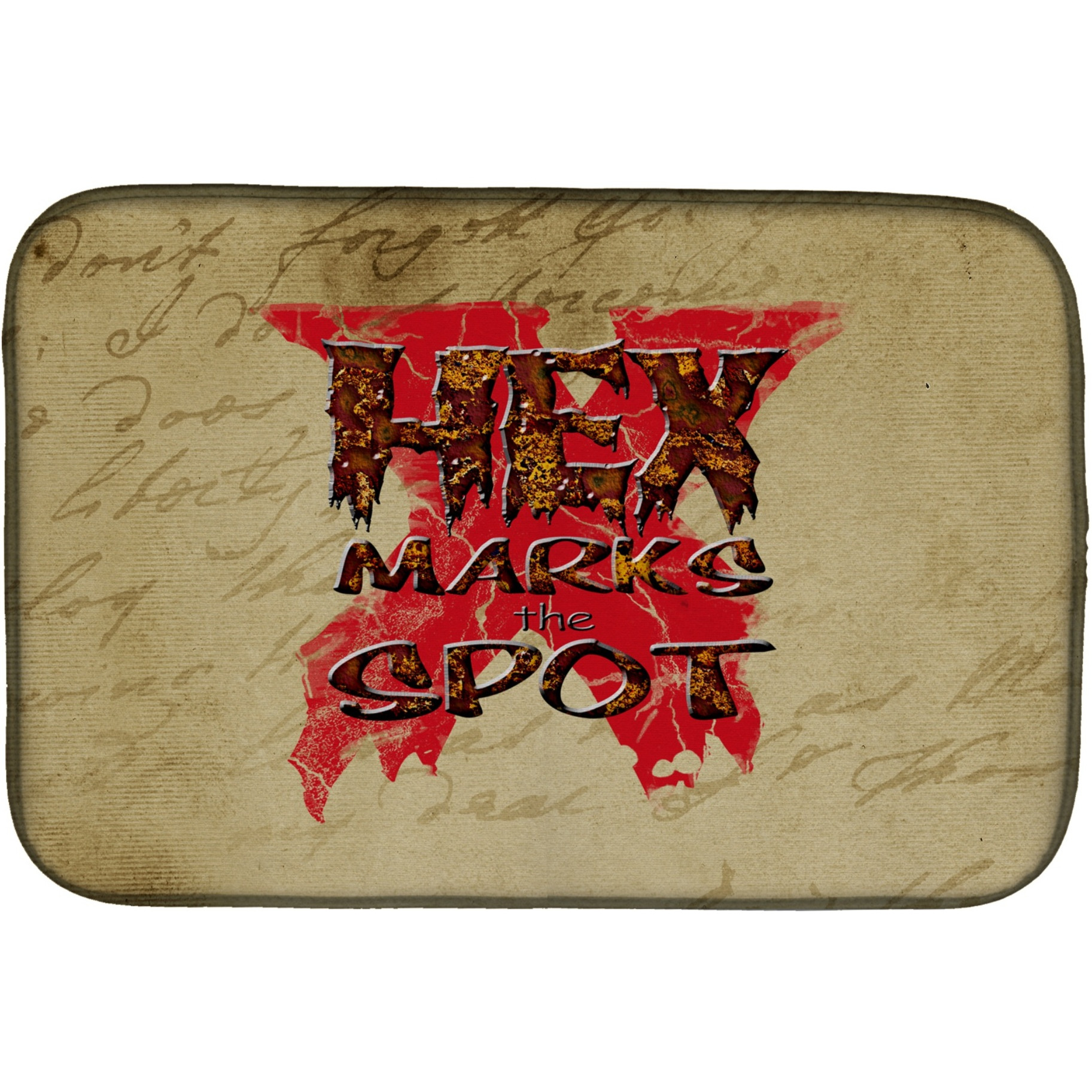 &quotCaroline's Treasures Hex Marks The Spot Halloween Dish Drying Mat, 14"" x 21"""