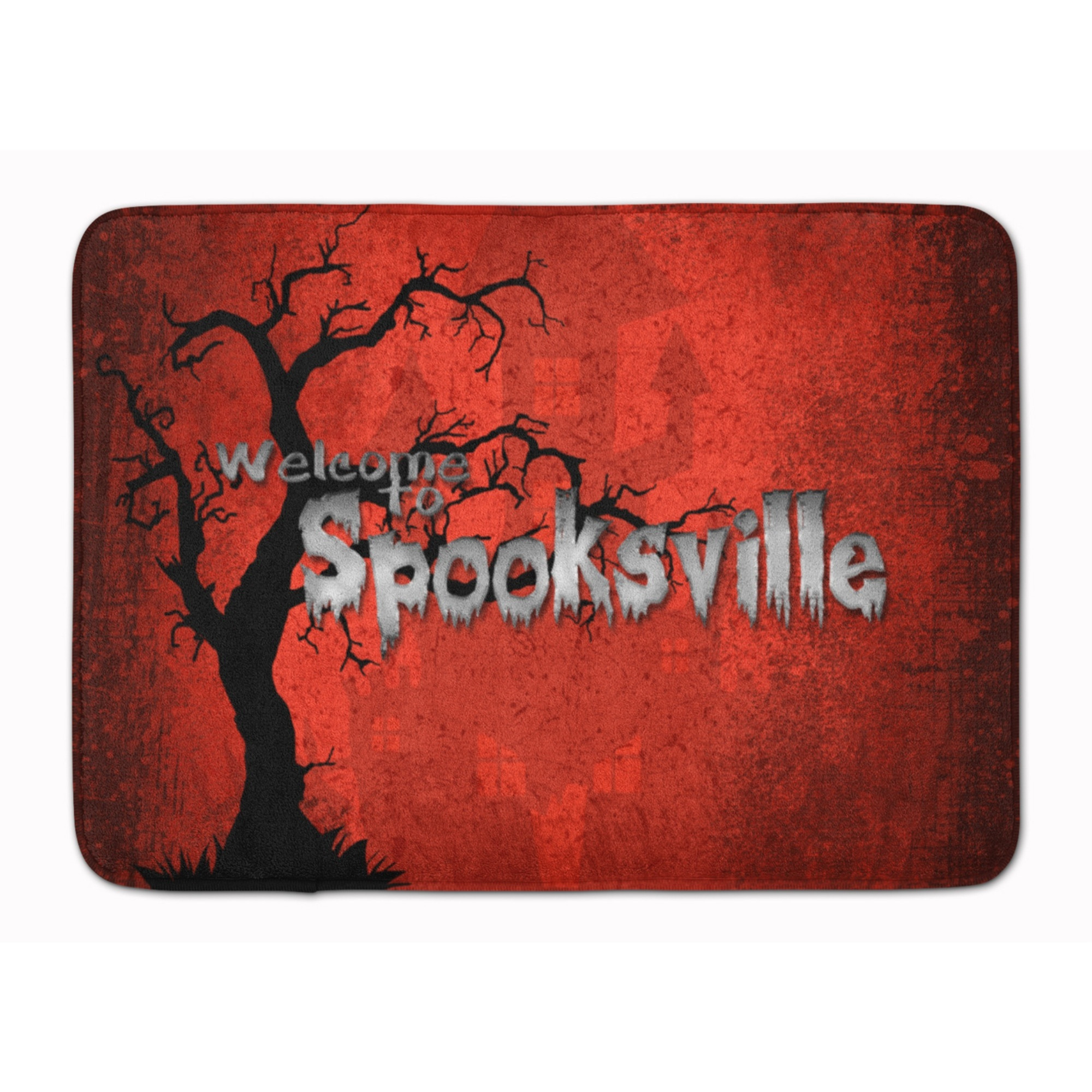 &quotCaroline's Treasures Welcome to Spooksville Halloween Floor Mat, 19"" x 27"", Multicolor"