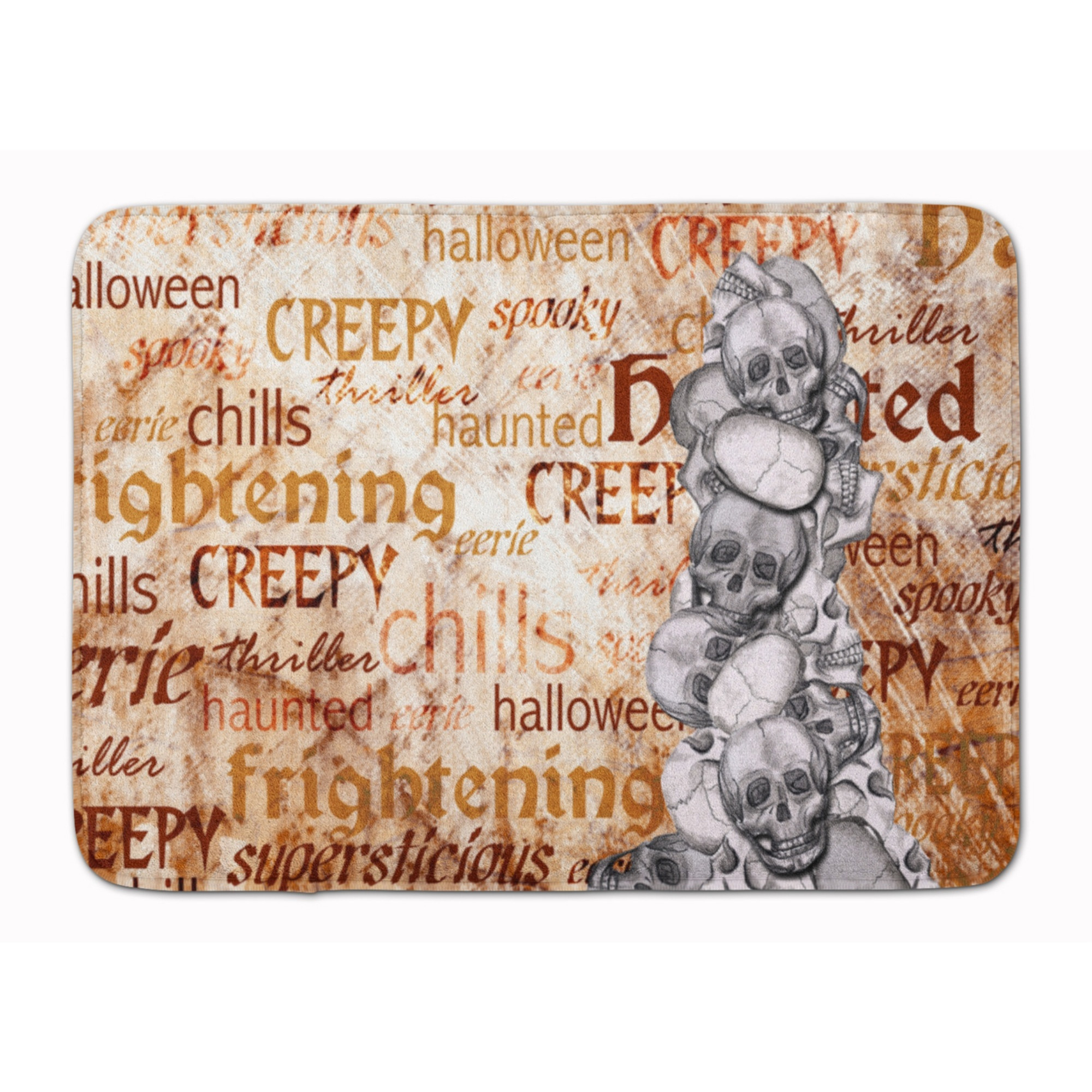&quotCaroline's Treasures Creepy, Haunted and Frightful Halloween Floor Mat, 19"" x 27"", Multicolor"
