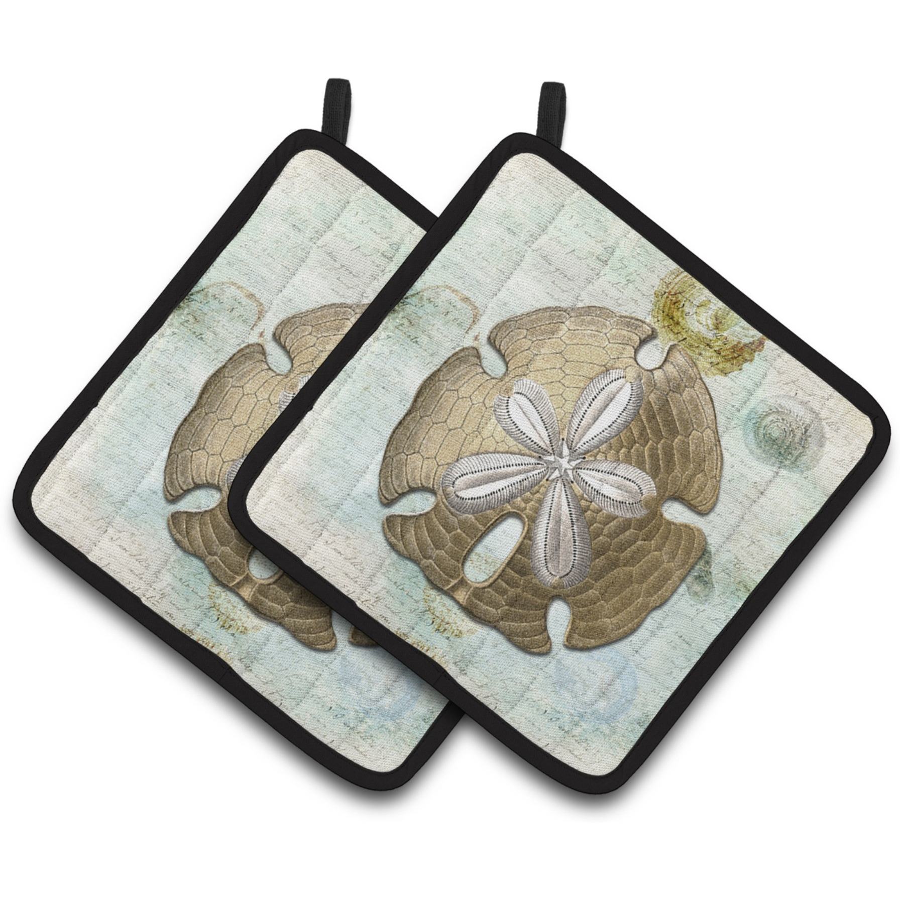 &quotCaroline's Treasures Sand Dollar Pair of Pot Holders SB3025PTHD, 7.5HX7.5W, Multicolor"