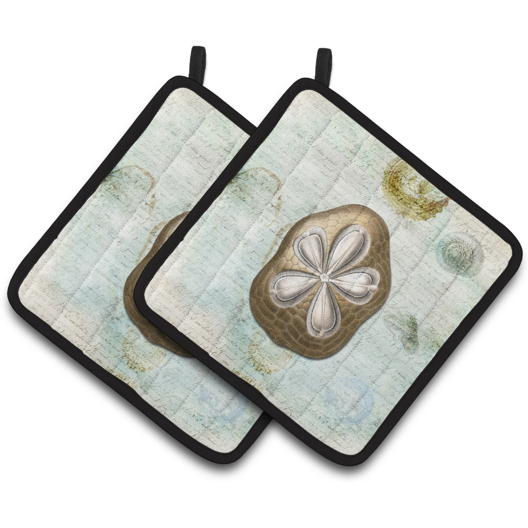 &quotCaroline's Treasures Sand Dollar Pair of Pot Holders SB3027PTHD, 7.5HX7.5W, Multicolor"