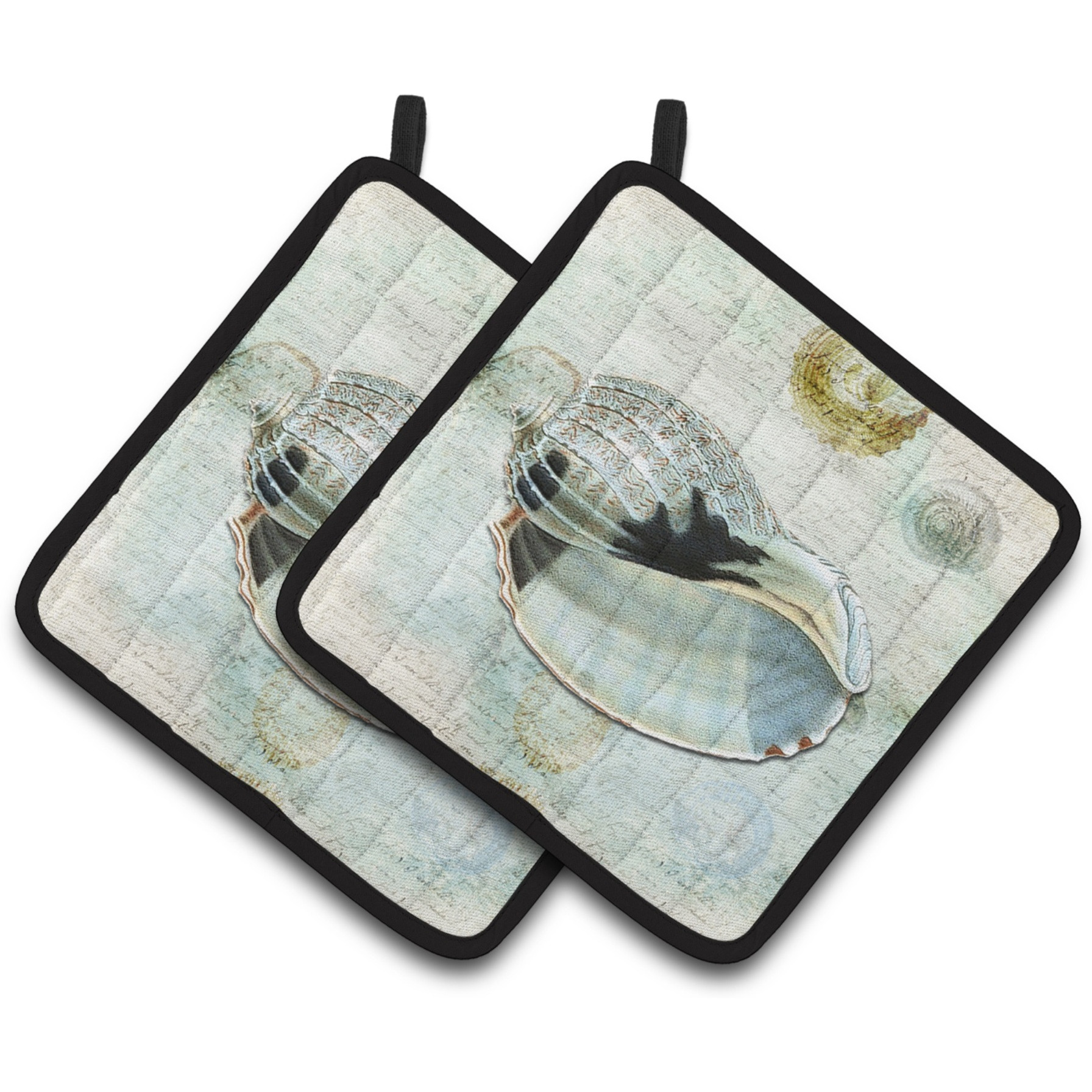 &quotCaroline's Treasures Shells Pair of Pot Holders SB3028PTHD, 7.5HX7.5W, Multicolor"