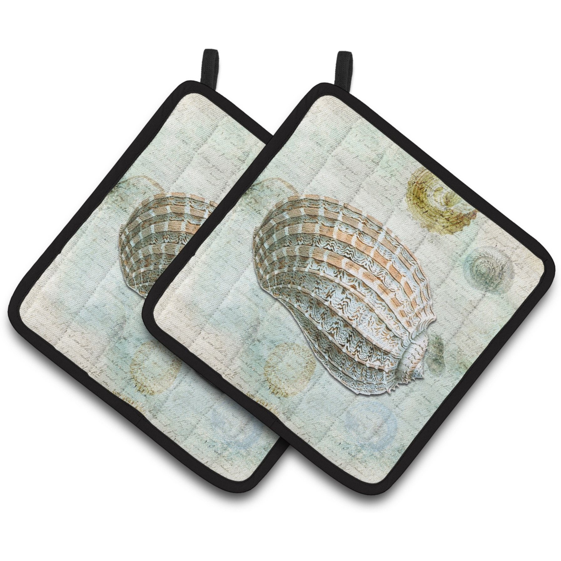 &quotCaroline's Treasures Shells Pair of Pot Holders SB3029PTHD, 7.5HX7.5W, Multicolor"