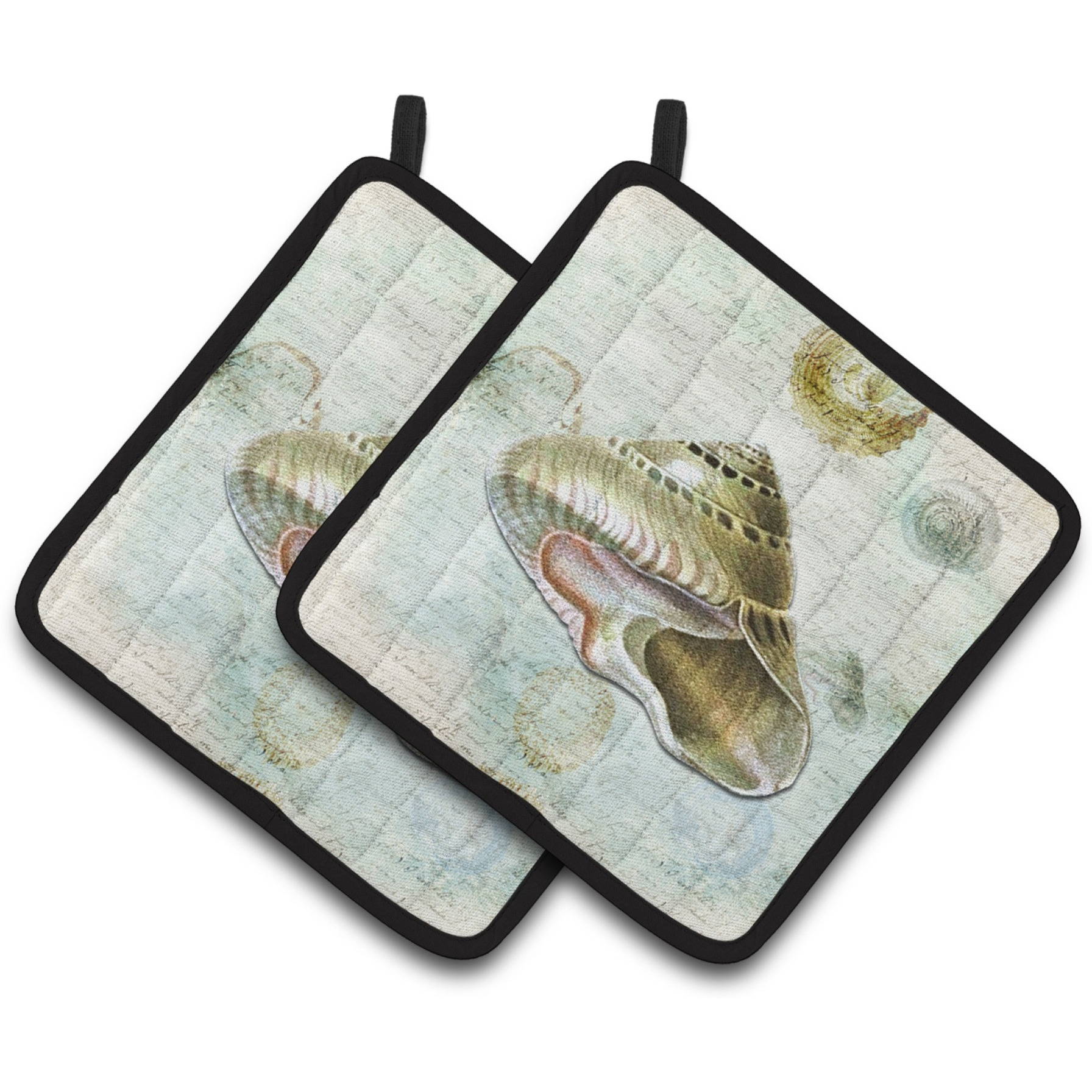 &quotCaroline's Treasures Shells Pair of Pot Holders SB3030PTHD, 7.5HX7.5W, Multicolor"