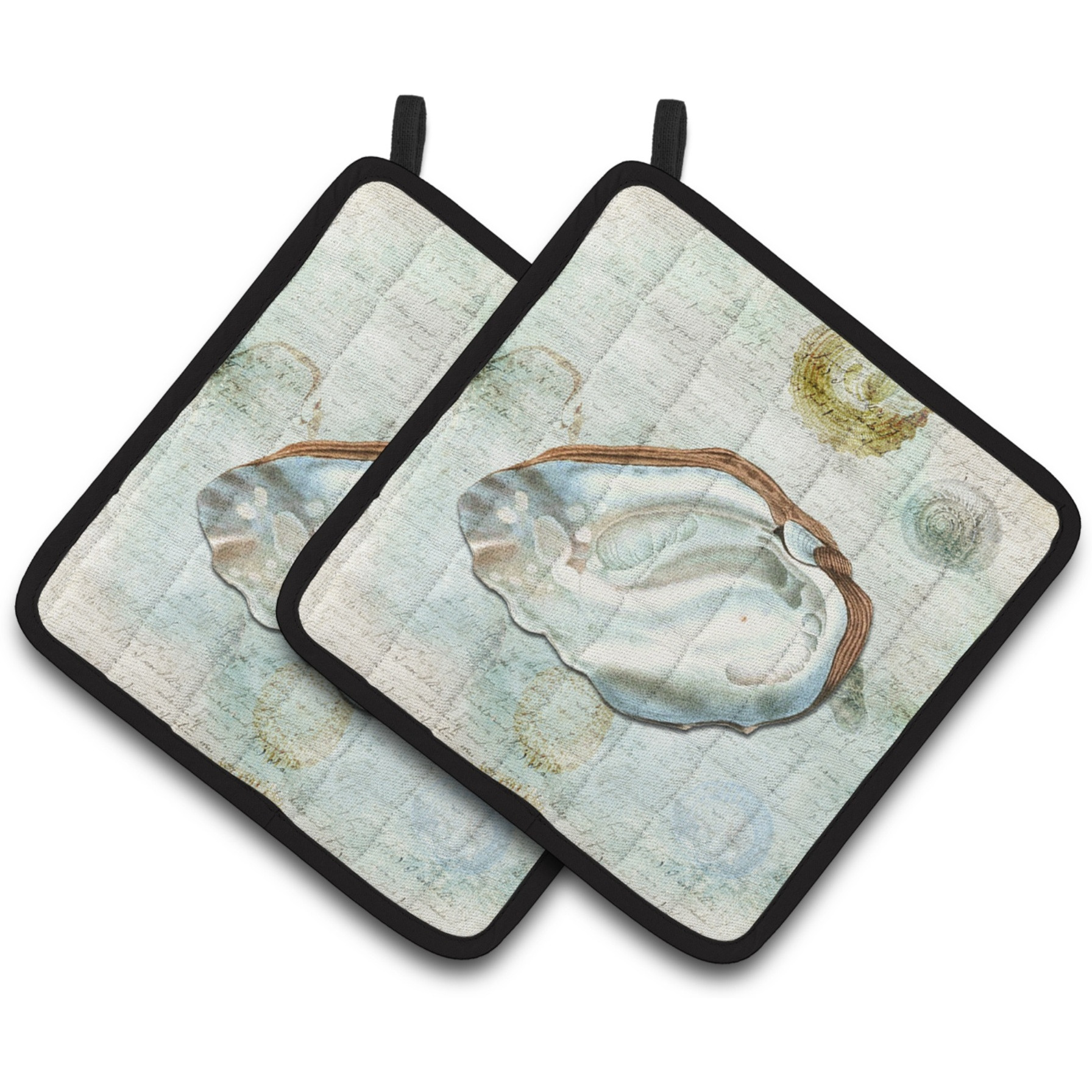 &quotCaroline's Treasures Shells Pair of Pot Holders SB3031PTHD, 7.5HX7.5W, Multicolor"