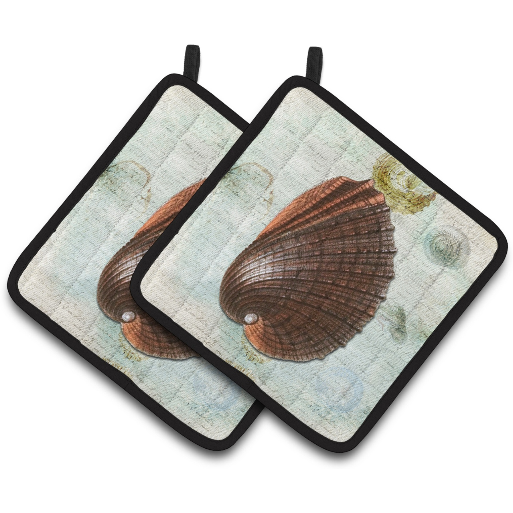 &quotCaroline's Treasures Shells Pair of Pot Holders SB3032PTHD, 7.5HX7.5W, Multicolor"