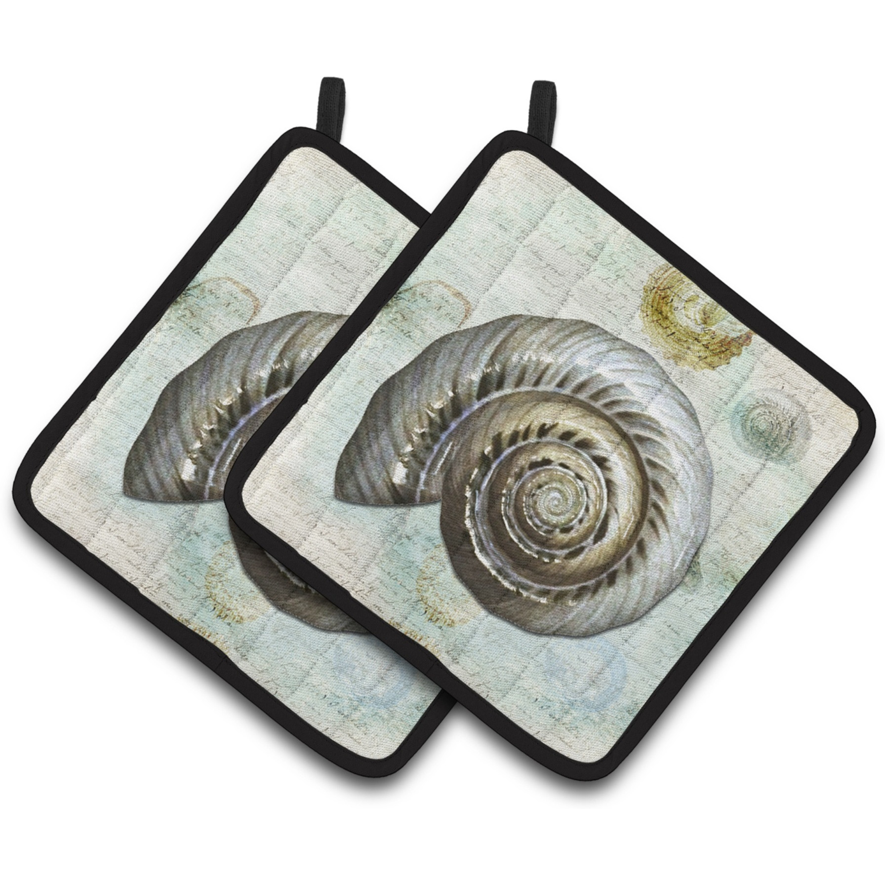 &quotCaroline's Treasures Shells Pair of Pot Holders SB3033PTHD, 7.5HX7.5W, Multicolor"