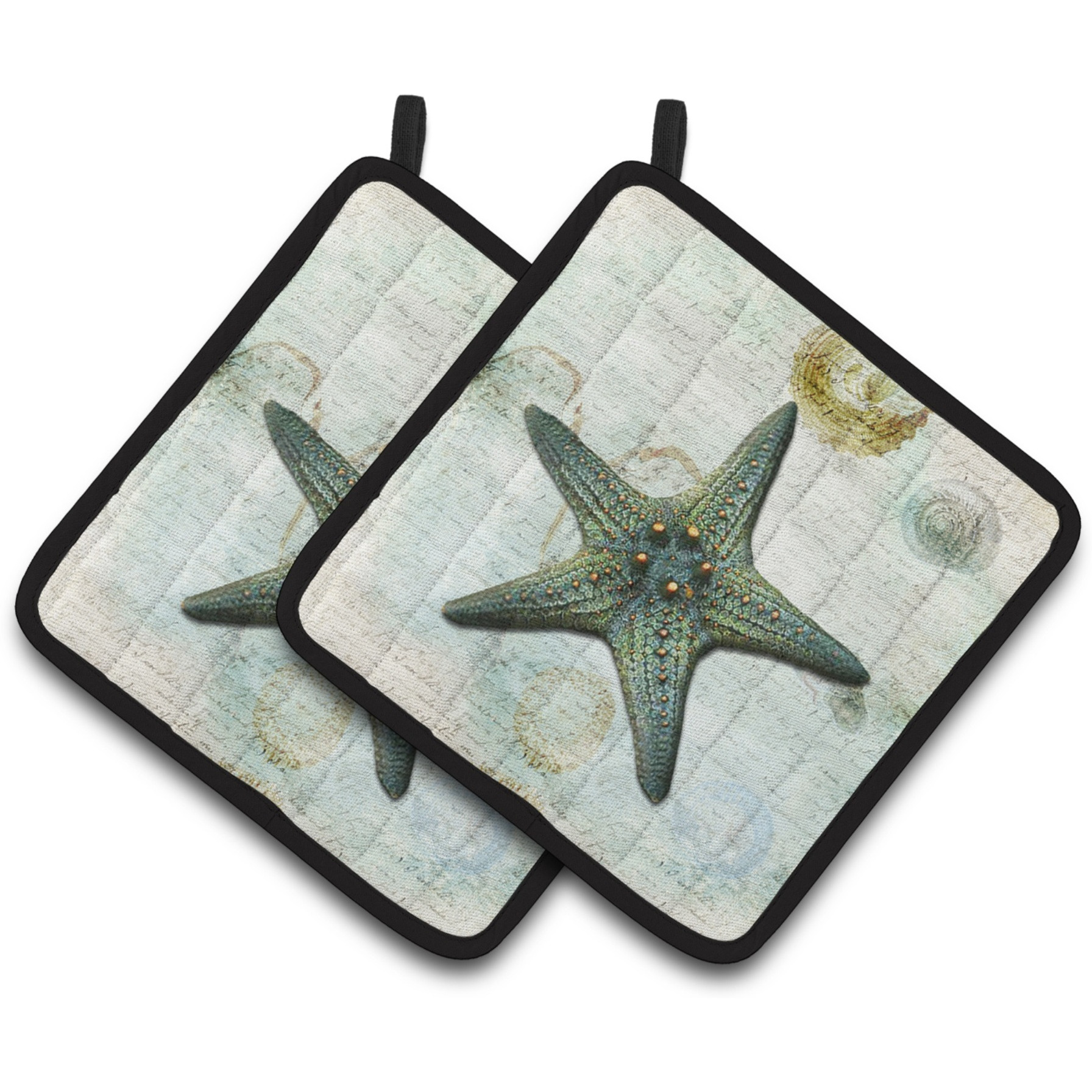 &quotCaroline's Treasures Starfish Pair of Pot Holders SB3034PTHD, 7.5HX7.5W, Multicolor"