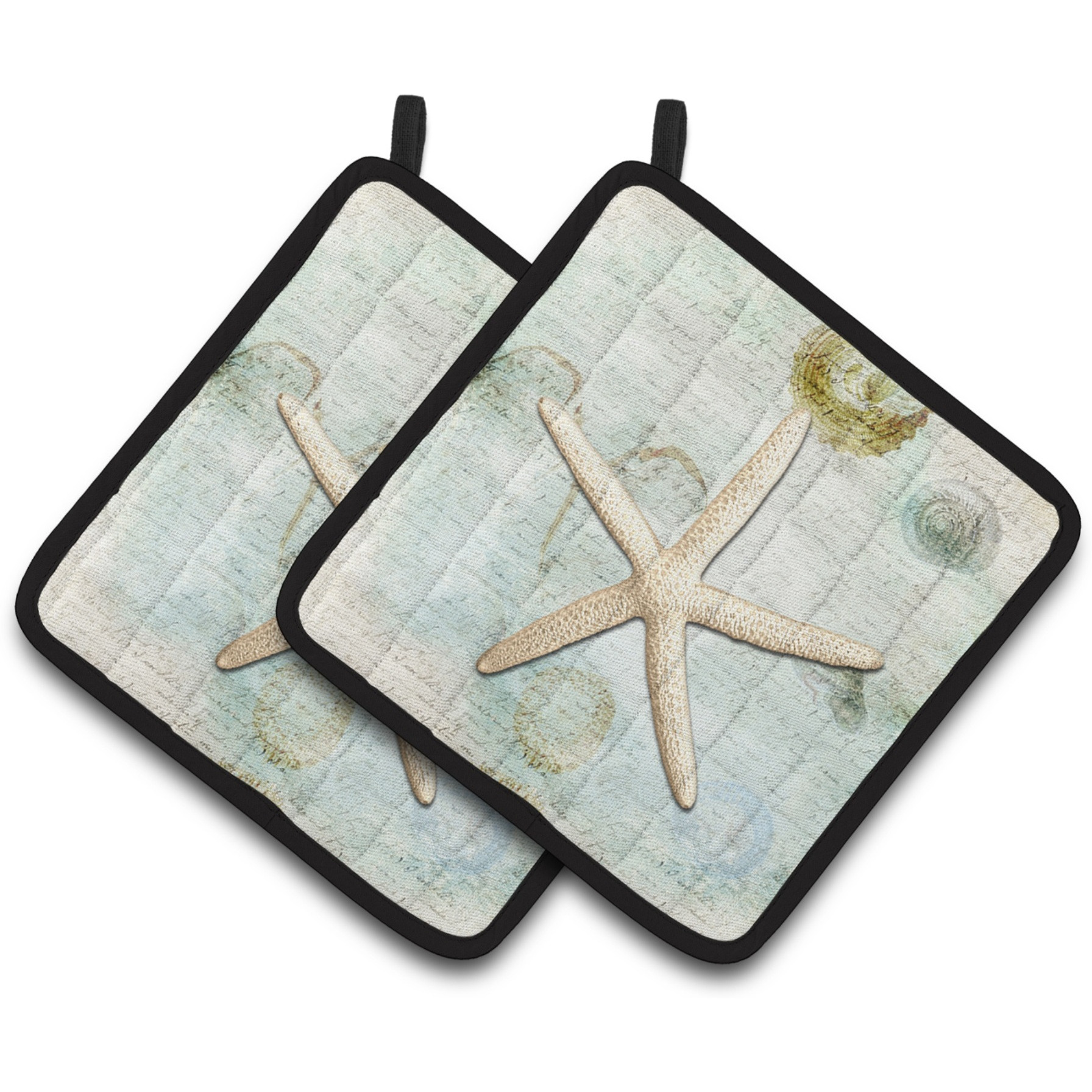 &quotCaroline's Treasures Starfish Pair of Pot Holders SB3036PTHD, 7.5HX7.5W, Multicolor"