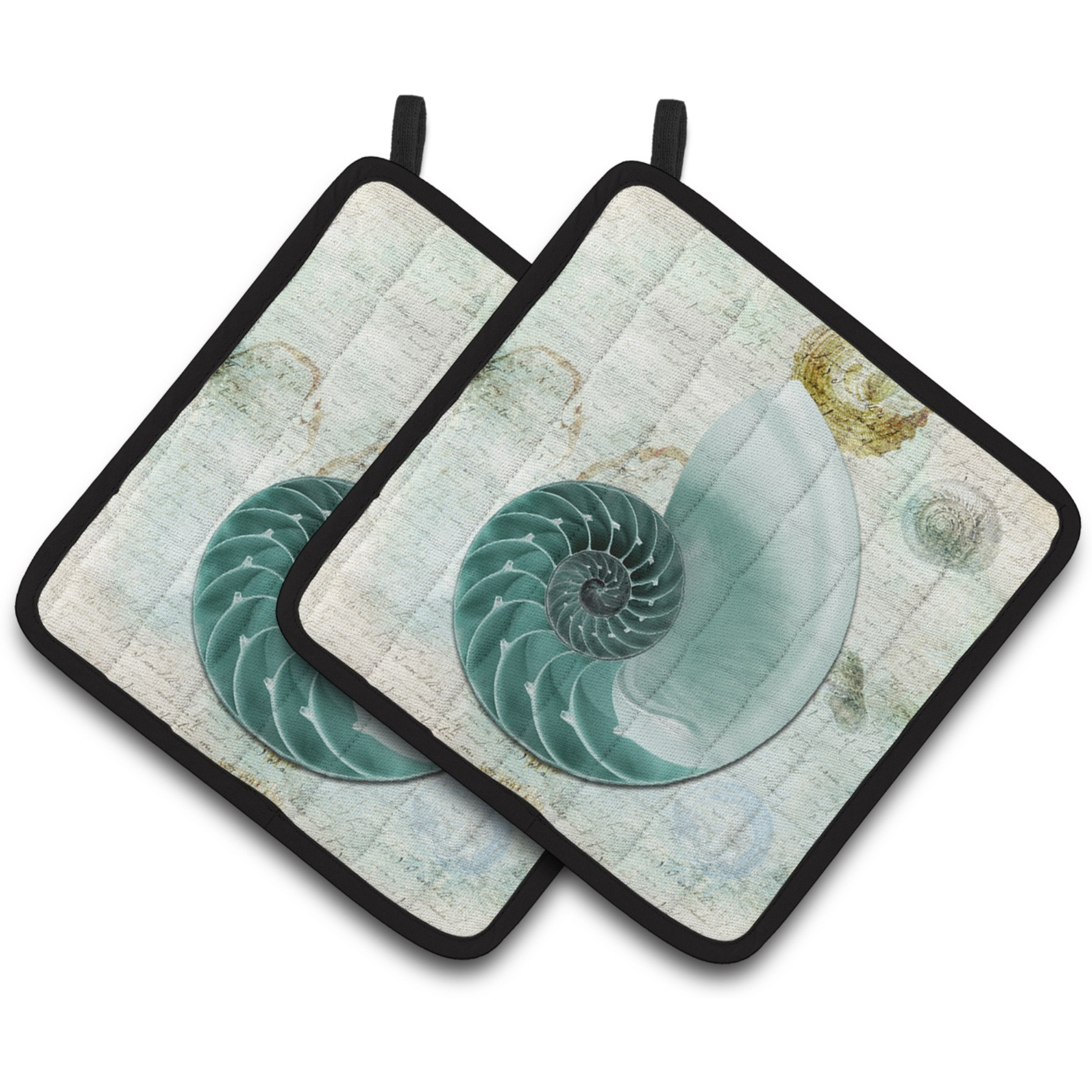 &quotCaroline's Treasures Shells Pair of Pot Holders SB3037PTHD, 7.5HX7.5W, Multicolor"