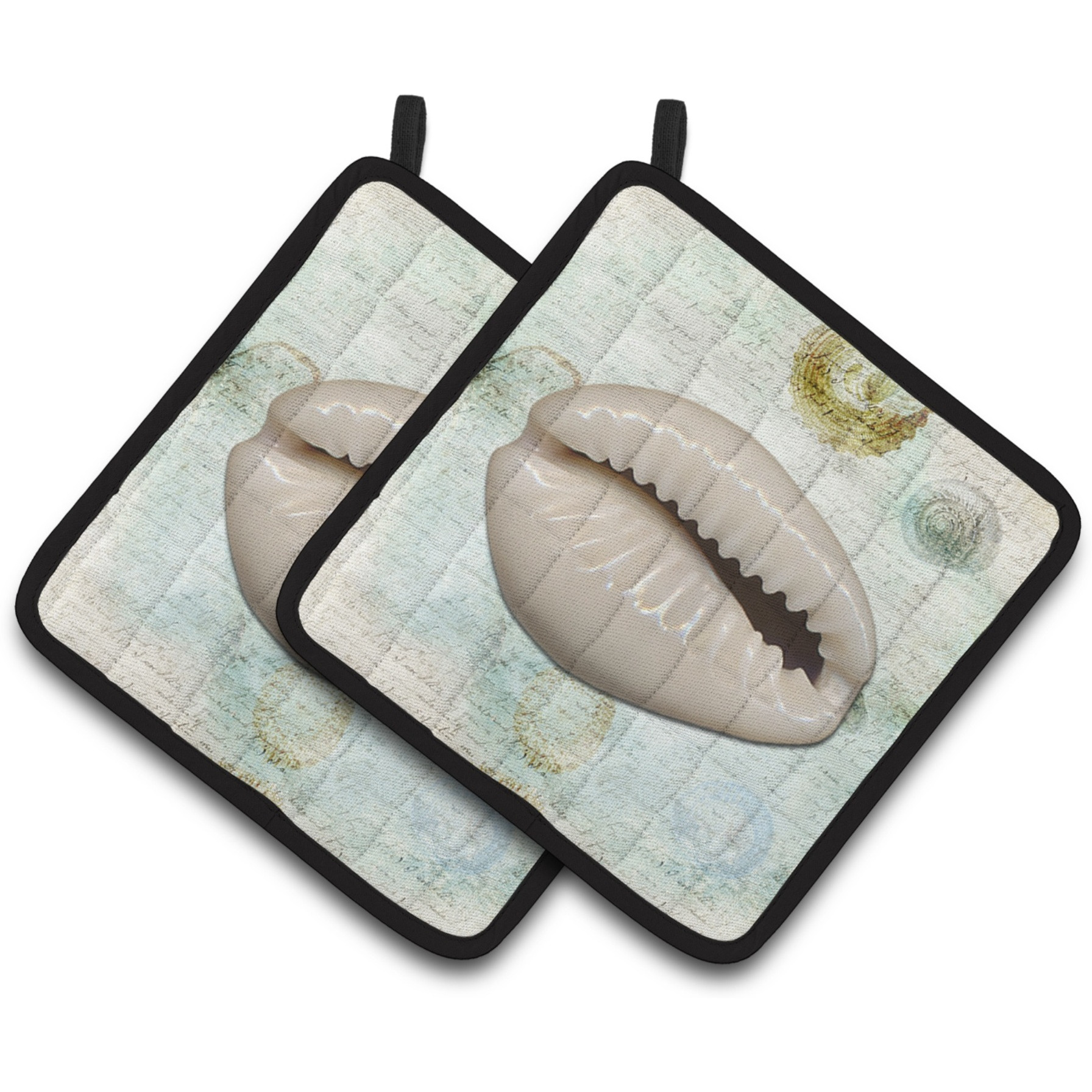 &quotCaroline's Treasures Shells Pair of Pot Holders SB3038PTHD, 7.5HX7.5W, Multicolor"