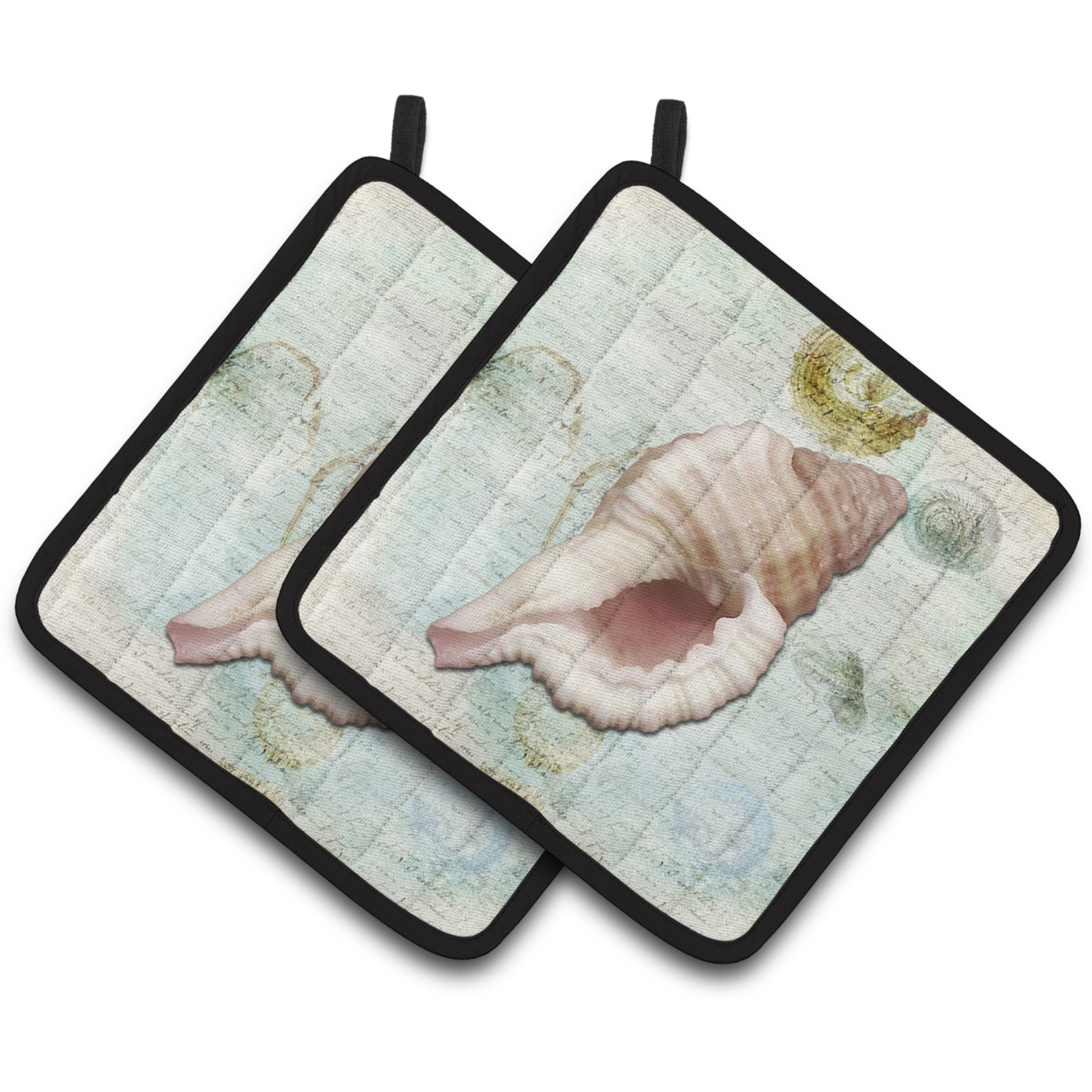 &quotCaroline's Treasures Shells Pair of Pot Holders SB3041PTHD, 7.5HX7.5W, Multicolor"
