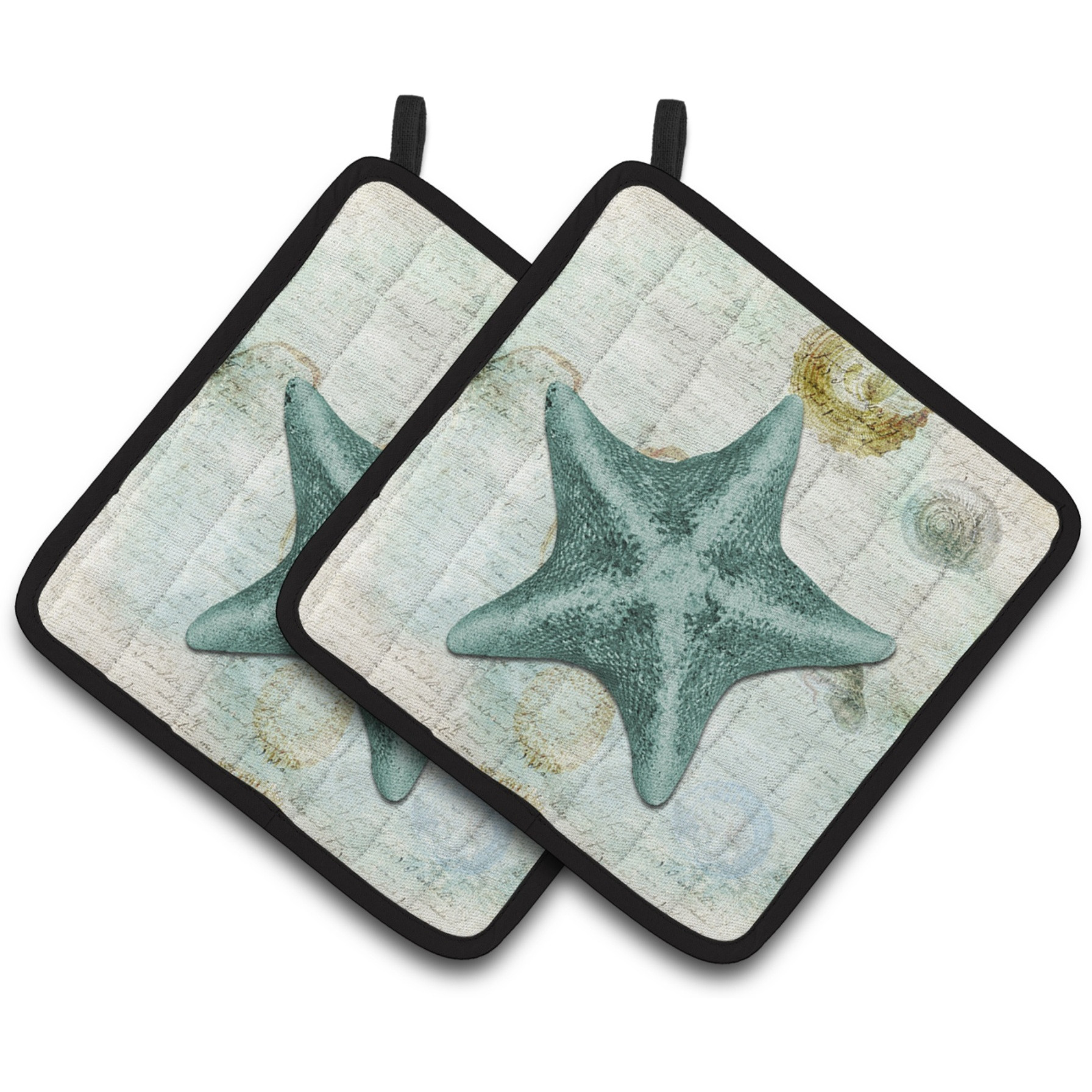 &quotCaroline's Treasures Starfish Pair of Pot Holders SB3043PTHD, 7.5HX7.5W, Multicolor"