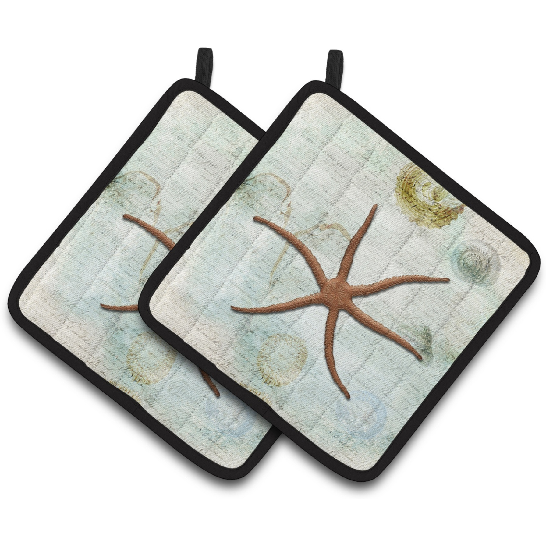 &quotCaroline's Treasures Starfish Pair of Pot Holders SB3048PTHD, 7.5HX7.5W, Multicolor"