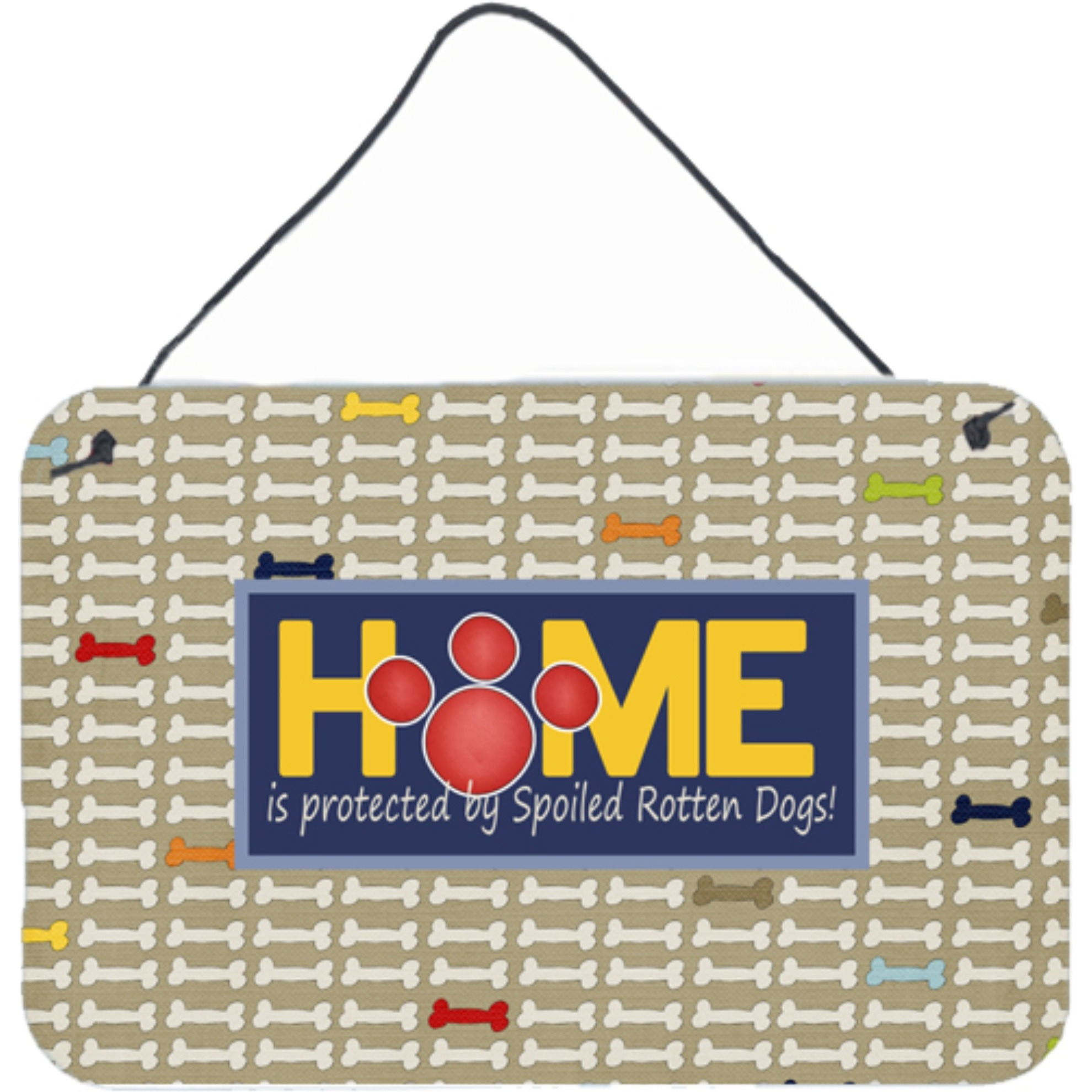 &quotCaroline's Treasures Home Is Protected By Spoiled Rotten Dogs Wall or Door Hanging Prints, 8 x 12"""