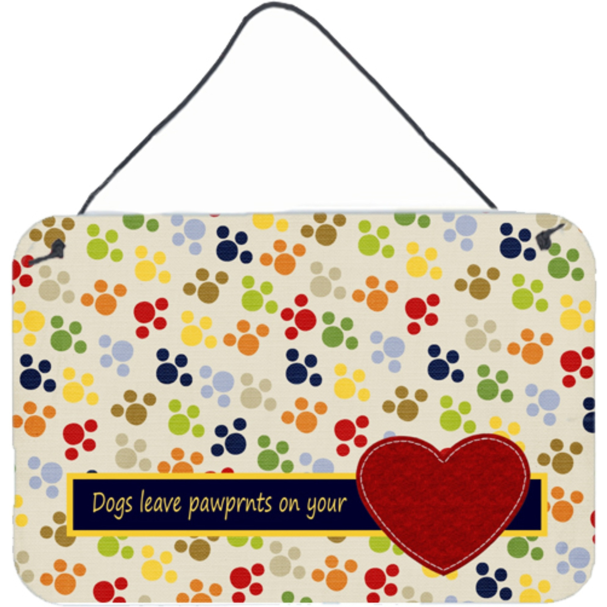 &quotCaroline's Treasures Dogs Leave Paw Prints on Your Heart Wall or Door Hanging Prints, 8 x 12"""