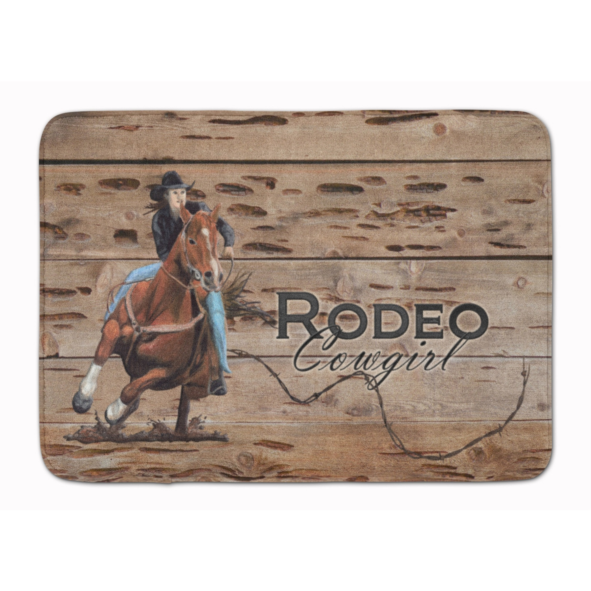 &quotCaroline's Treasures Rodeo Cowgirl Barrel Racer Floor Mat, 19"" x 27"", Multicolor"