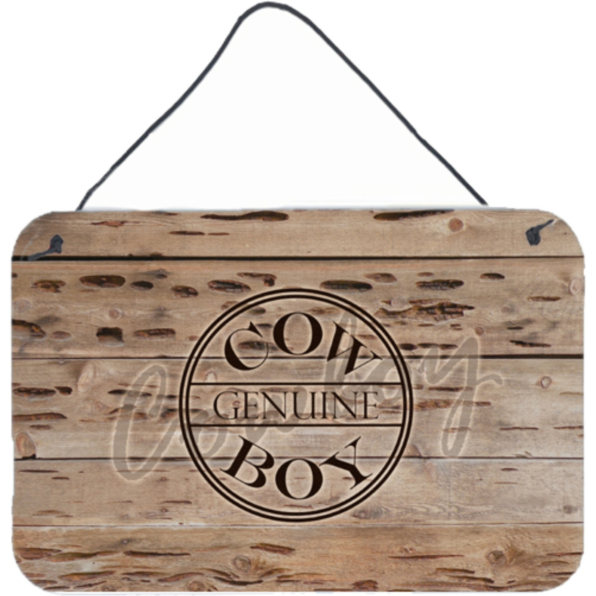 &quotCaroline's Treasures Genuine Cow Boy Branded Aluminum Metal Wall or Door Hanging Prints, 8 x 12"""