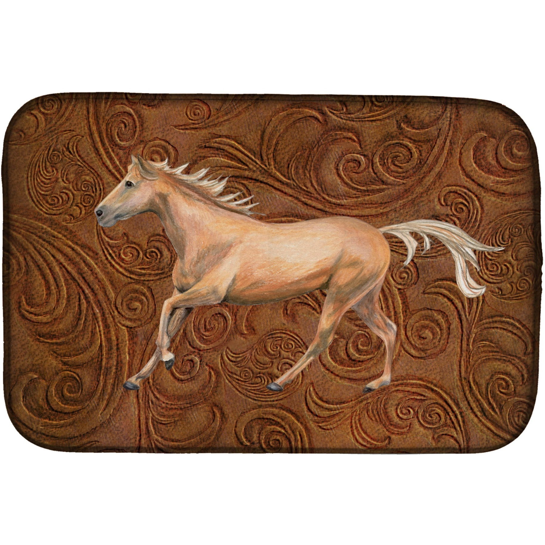&quotCaroline's Treasures Horse Dish Drying Mat, 14"" x 21"", Multicolor"