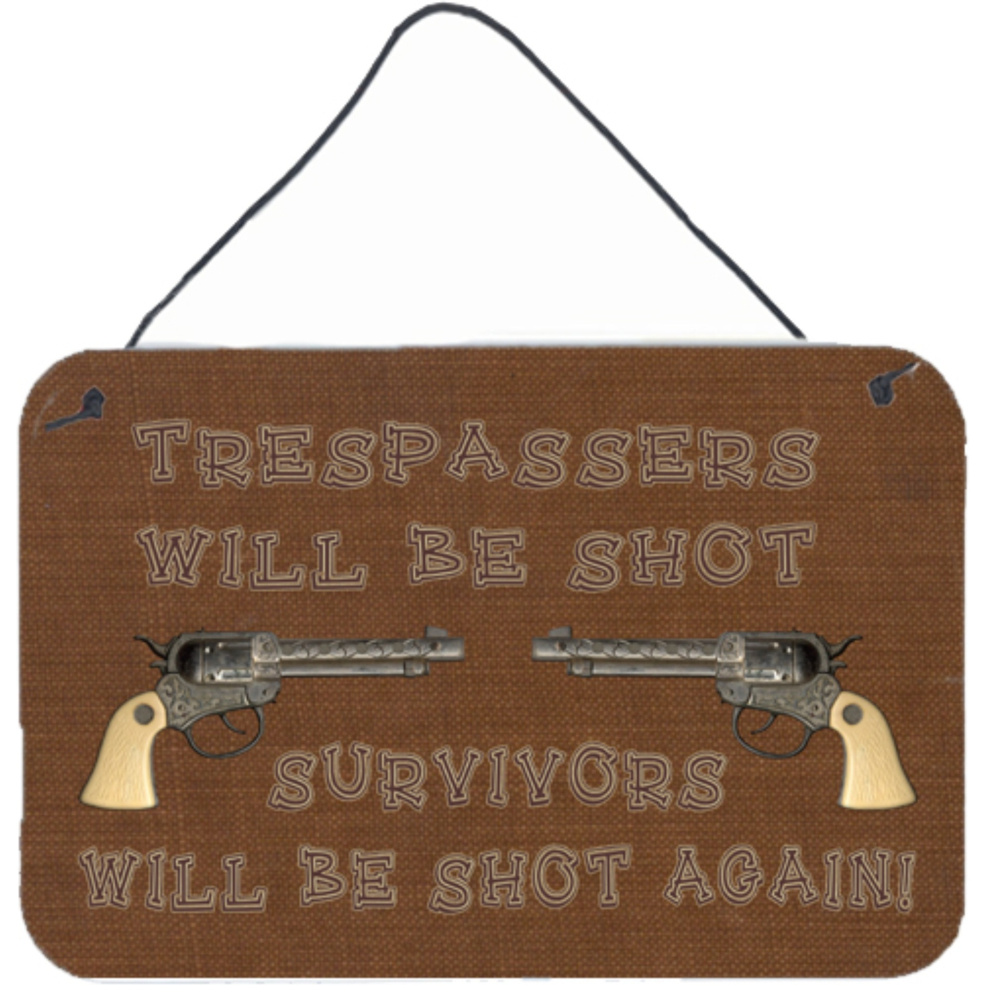 &quotCaroline's Treasures Trespassers will be Shot Wall or Door Hanging Prints, 8 x 12"""