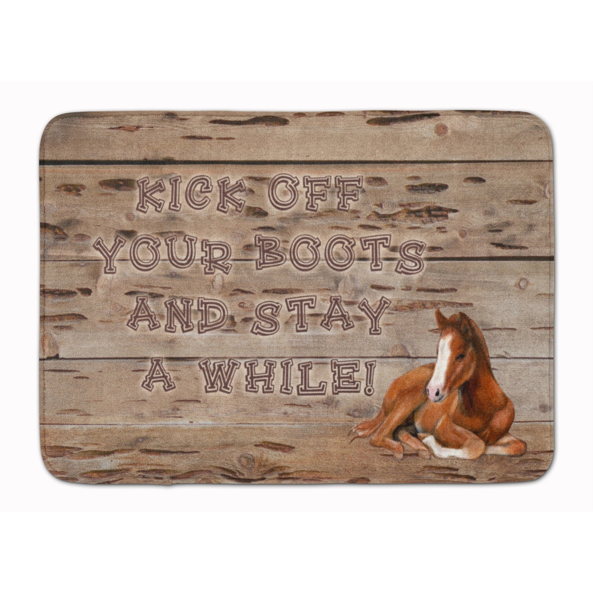 &quotCaroline's Treasures Kick off your boots and stay a while Floor Mat, 19"" x 27"", Multicolor"