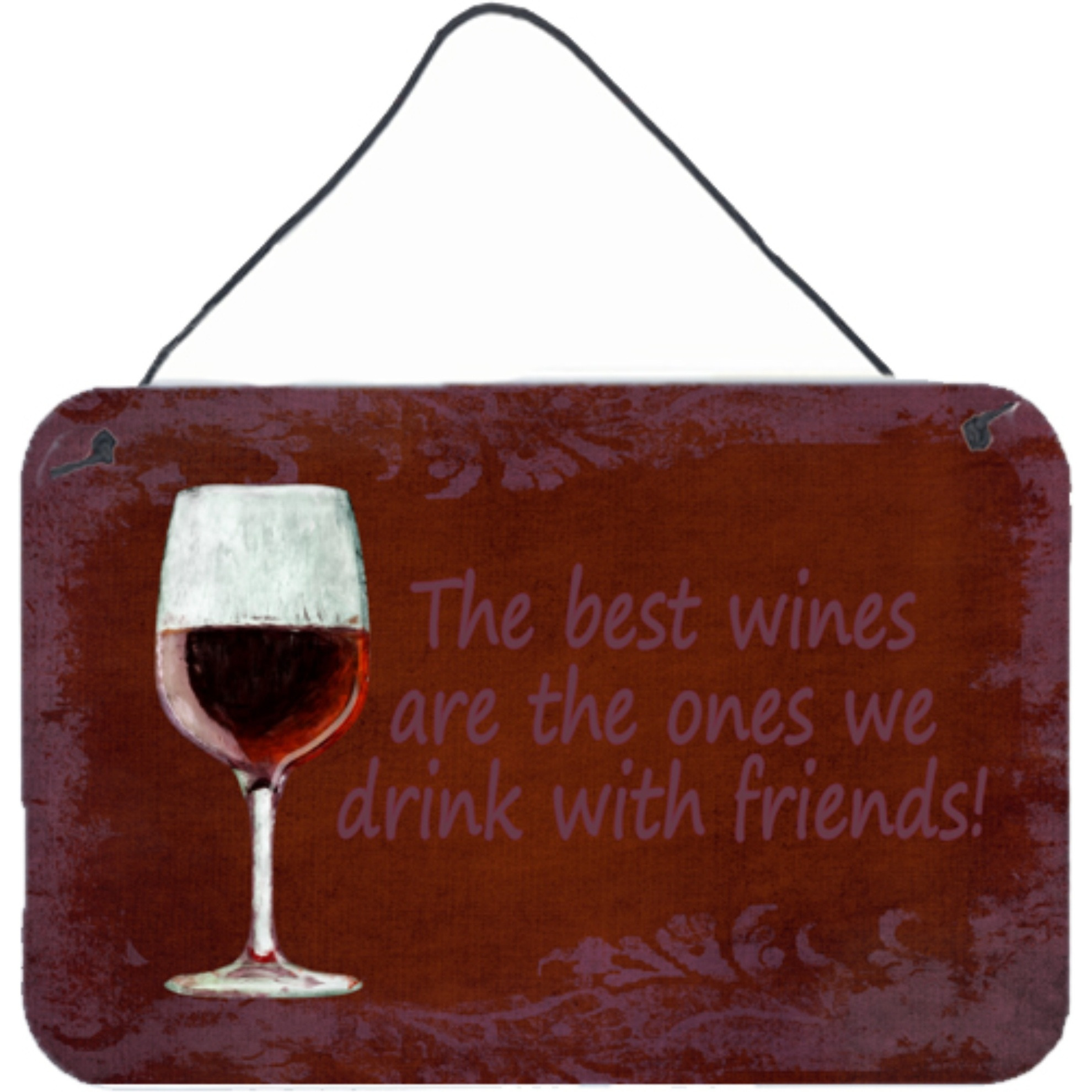 &quotCaroline's Treasures The Best Wines Are the Ones We Drink with Friends Wall or Door Hanging Prints, 8 x 12"""