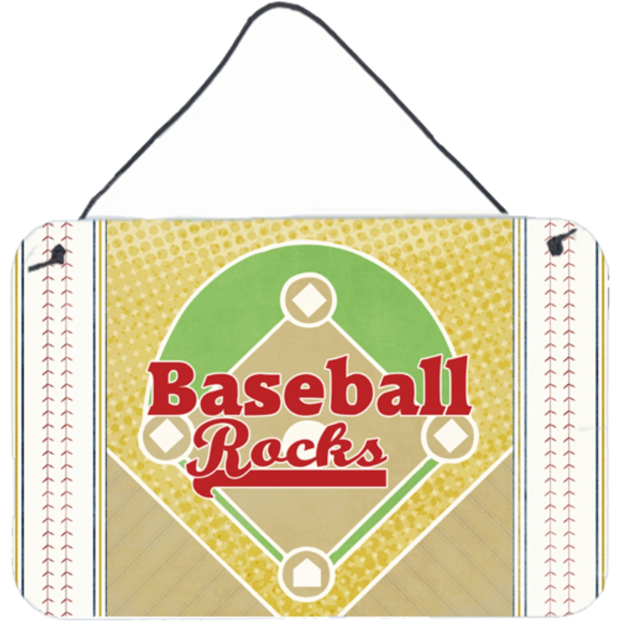 &quotCaroline's Treasures Baseball Rules Aluminum Metal Wall or Door Hanging Prints, 8 x 12"""