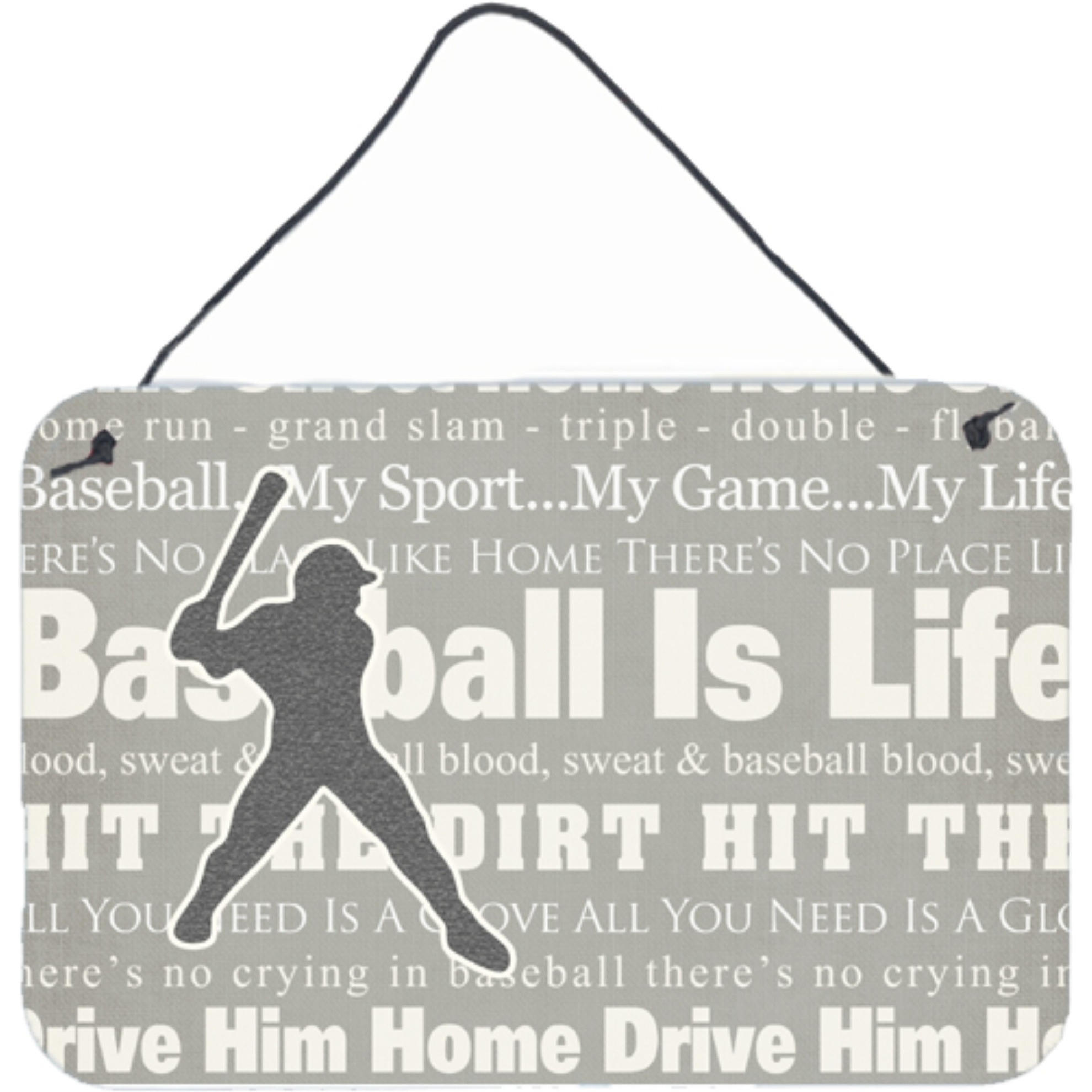 &quotCaroline's Treasures Baseball Is Life Aluminum Metal Wall or Door Hanging Prints, 8 x 12"""