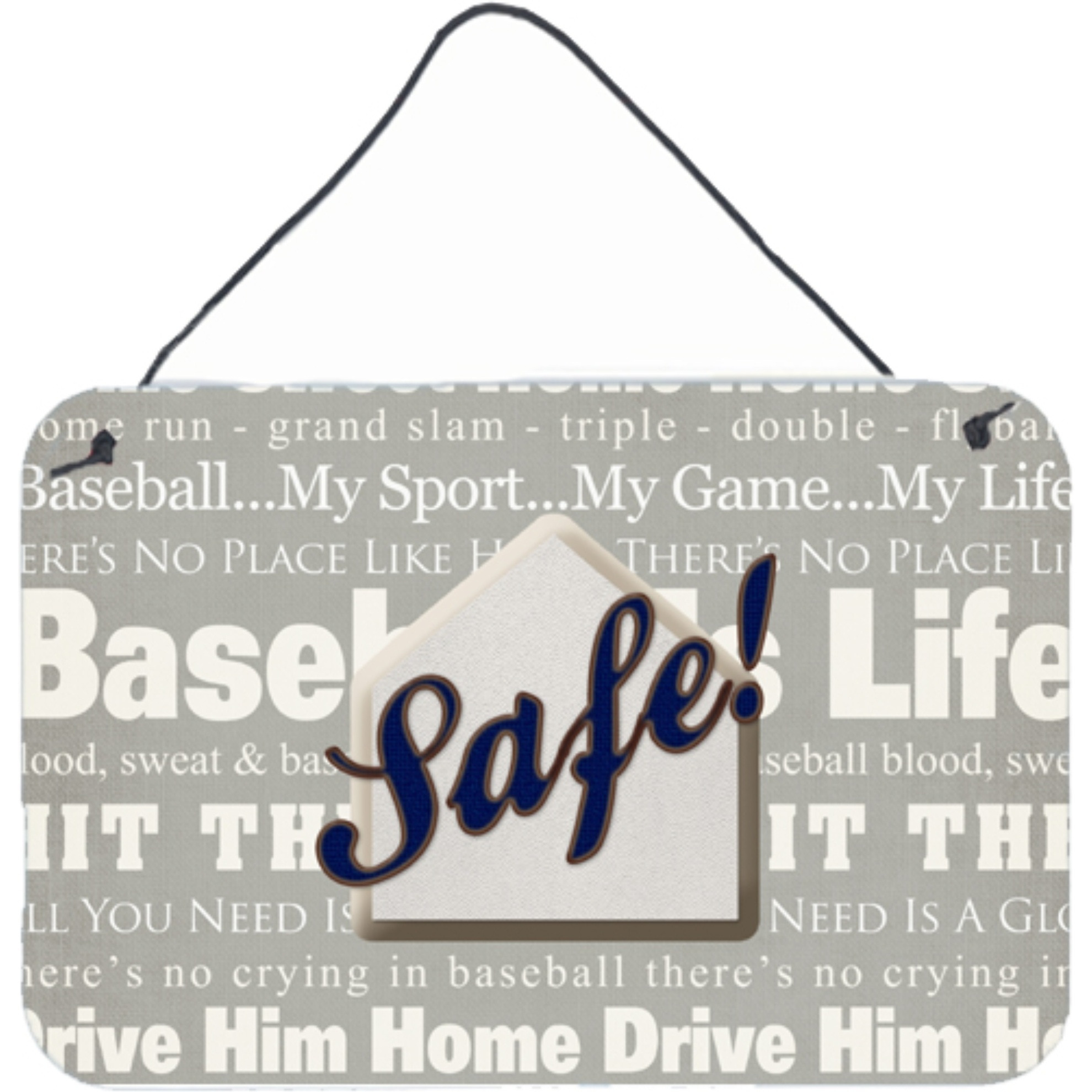 &quotCaroline's Treasures Safe at Home Aluminum Metal Wall or Door Hanging Prints, 8 x 12"""