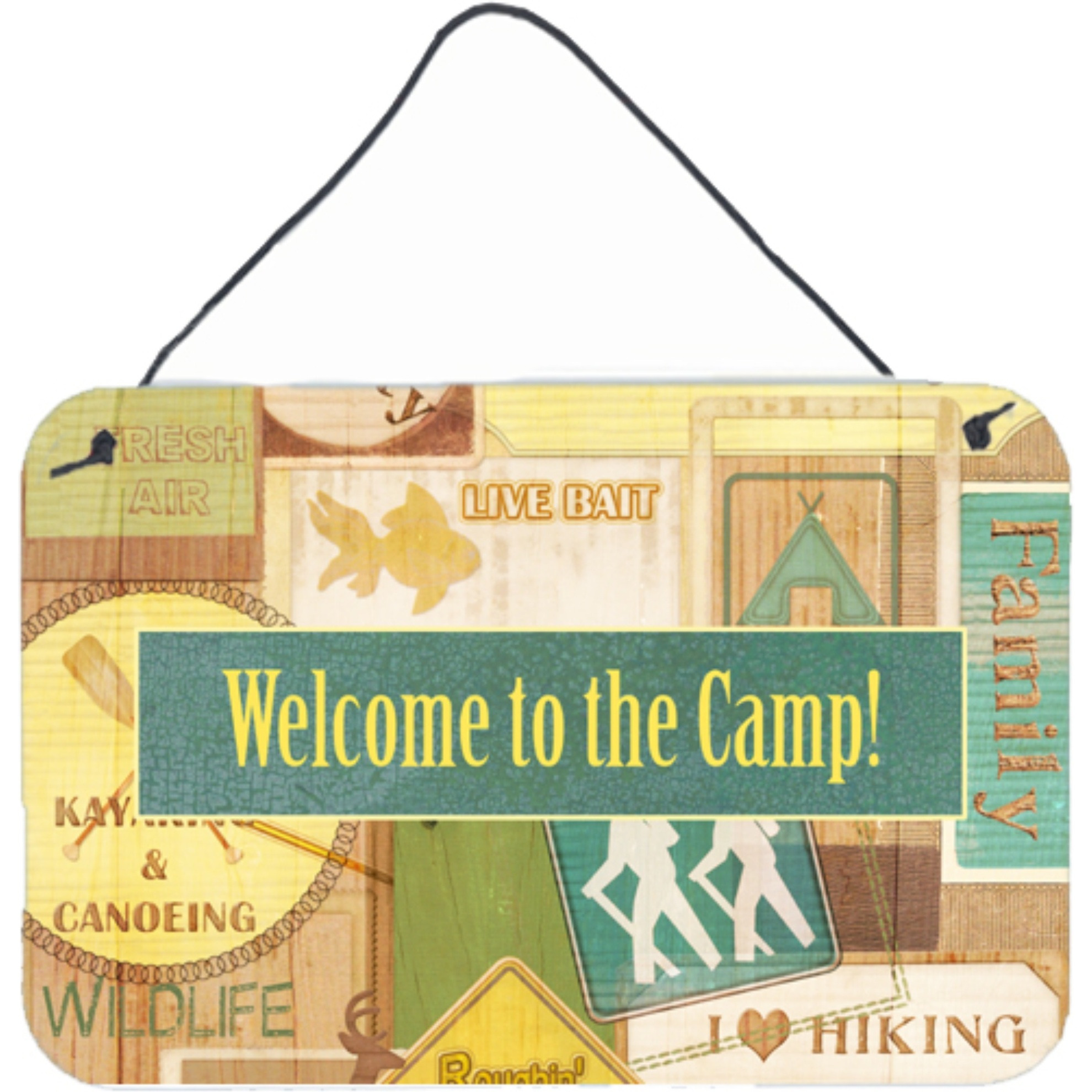 &quotCaroline's Treasures Welcome to the Camp Aluminum Metal Wall or Door Hanging Prints, 8 x 12"""