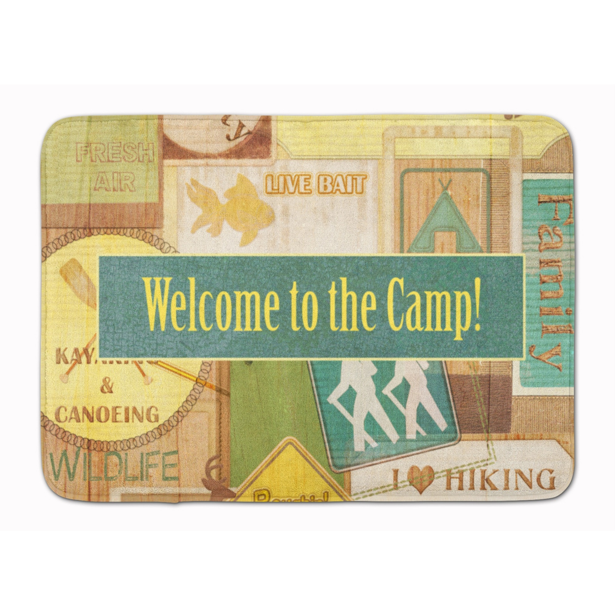 &quotCaroline's Treasures Welcome to the Camp Floor Mat, 19"" x 27"", Multicolor"