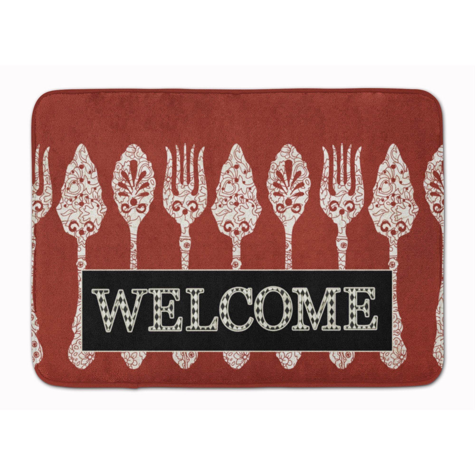 &quotCaroline's Treasures Serving Spoons Welcome Floor Mat, 19"" x 27"", Multicolor"
