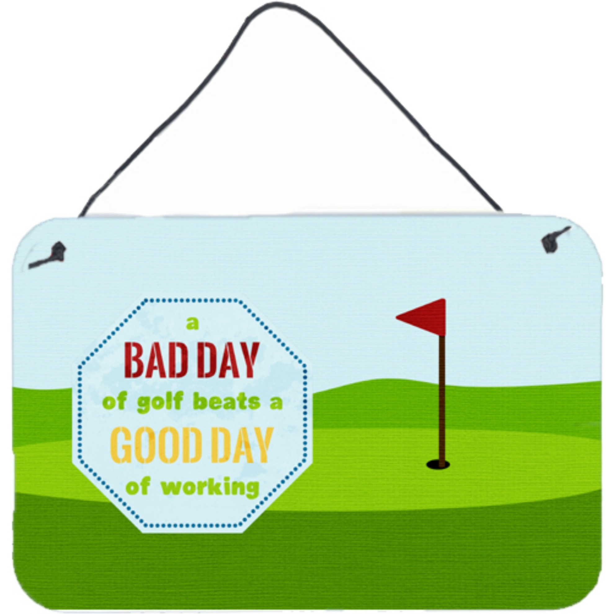 &quotCaroline's Treasures A Bad Day at Golf Aluminum Metal Wall or Door Hanging Prints, 8 x 12"""