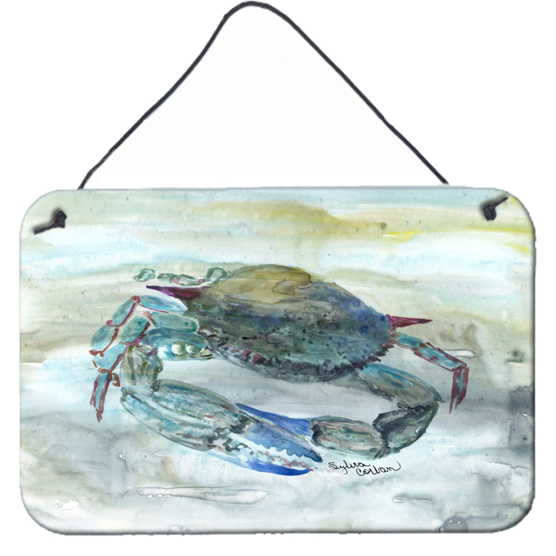 &quotCaroline's Treasures Blue Crab Watercolor Door Hanging Prints wall-decor, Multicolor"