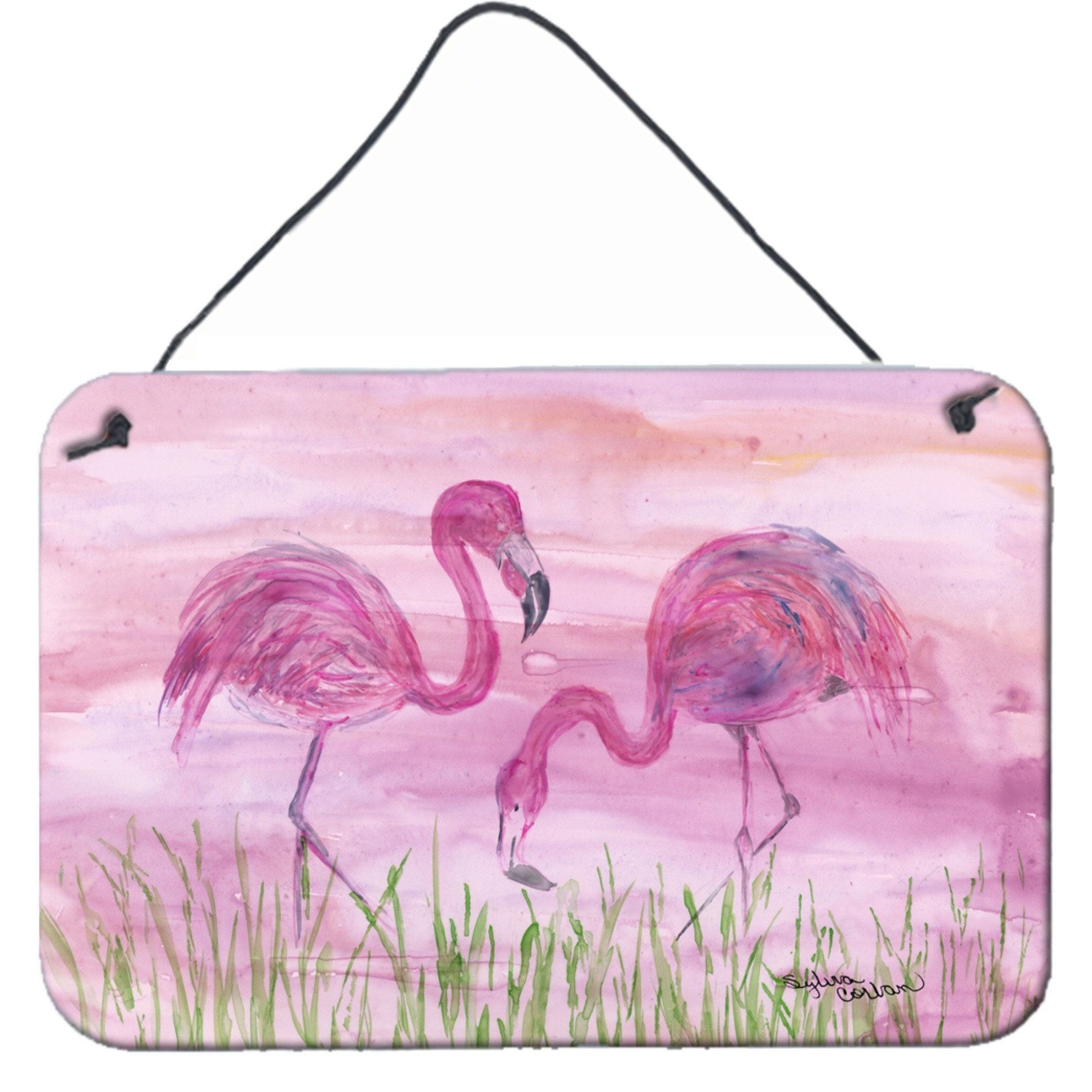 &quotCaroline's Treasures Flamingos Door Hanging Prints wall-decor, Multicolor"