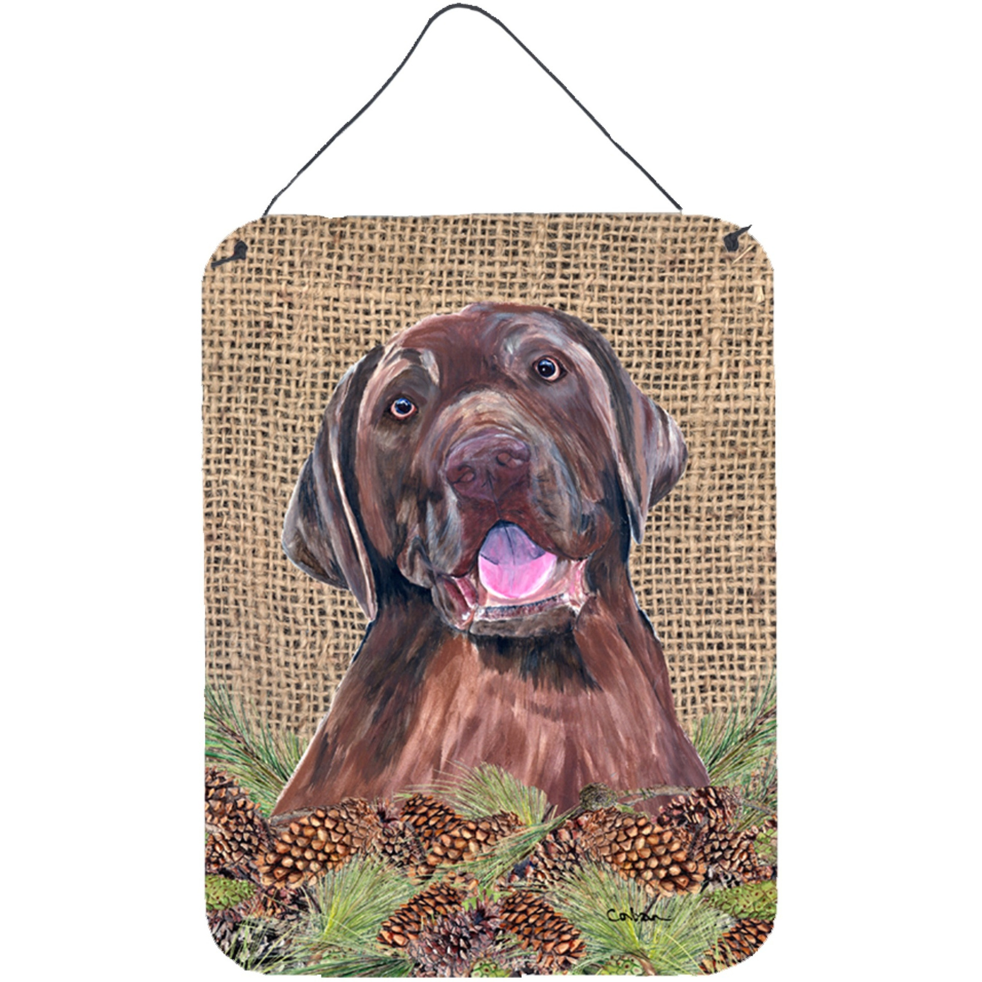 &quotCaroline's Treasures SC9039DS1216 Labrador Aluminium Metal Wall or Door Hanging Prints, 16"" x 12"", Multicolor"