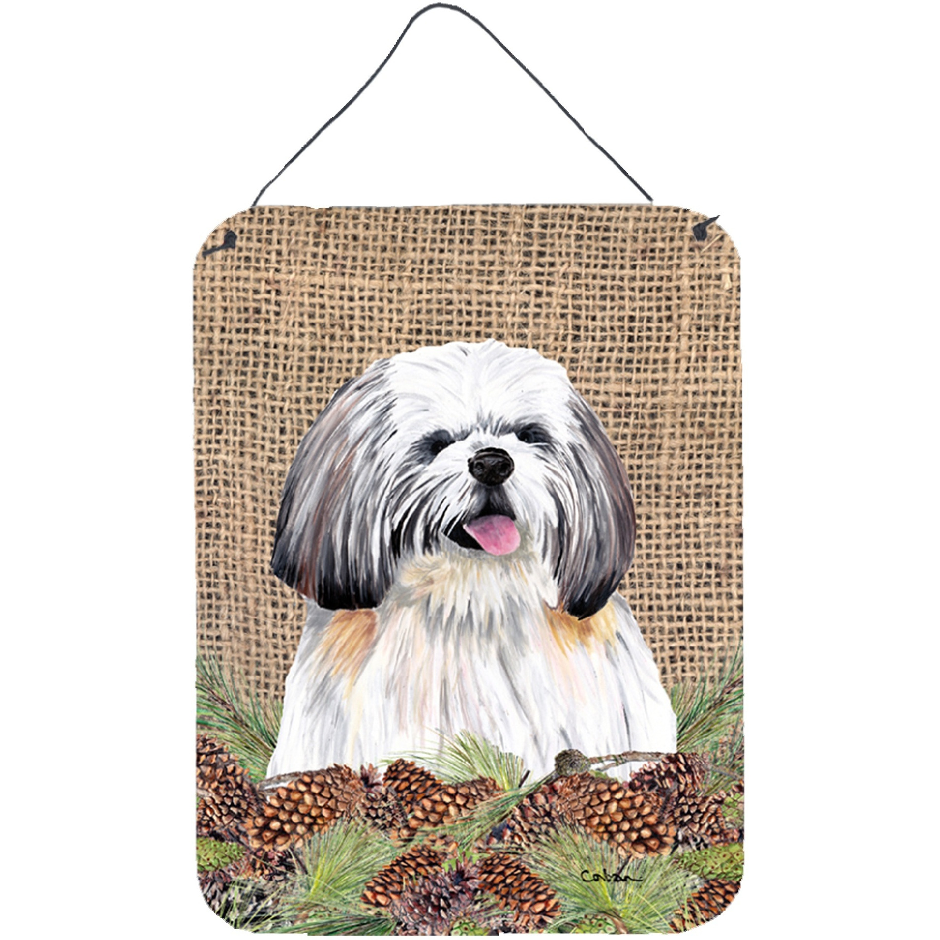 &quotCaroline's Treasures SC9040DS1216 Shih Tzu Aluminium Metal Wall or Door Hanging Prints, 16"" x 12"", Multicolor"