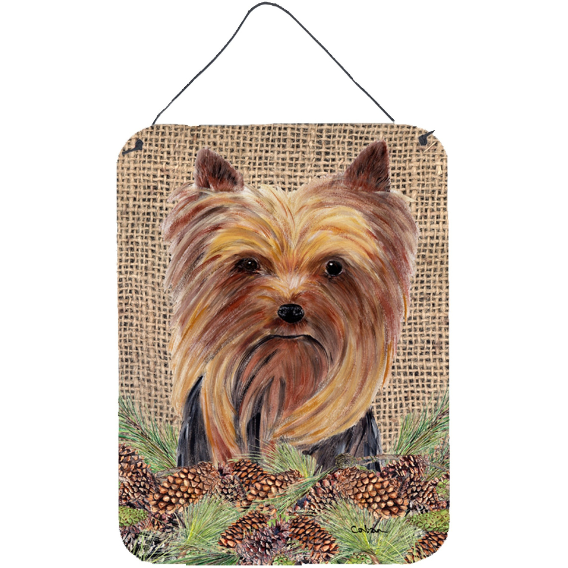 &quotCaroline's Treasures SC9046DS1216 Yorkie Aluminium Metal Wall or Door Hanging Prints, 16"" x 12"", Multicolor"