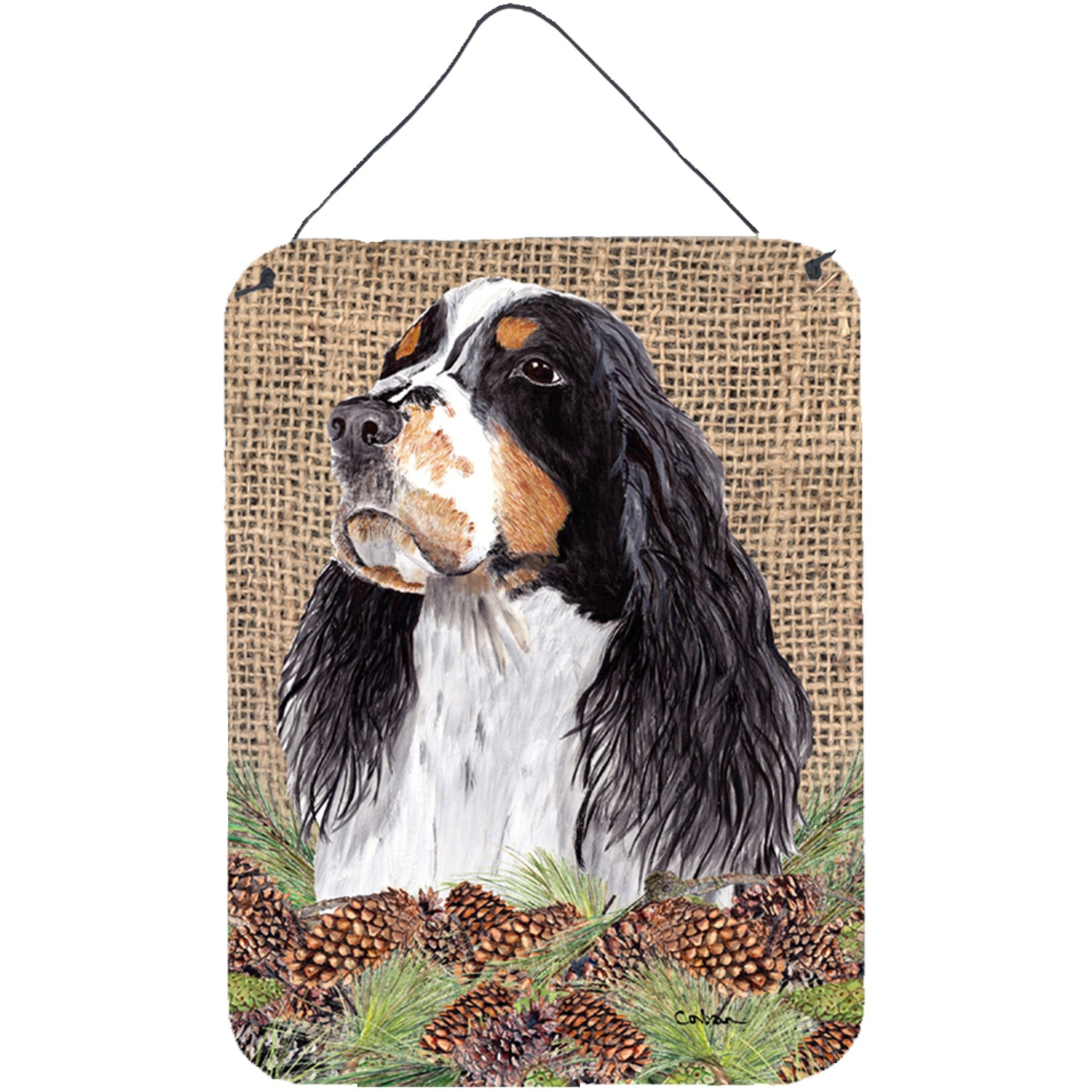 &quotCaroline's Treasures SC9048DS1216 Springer Spaniel Aluminium Metal Wall or Door Hanging Prints, 16"" x 12"", Multicolor"