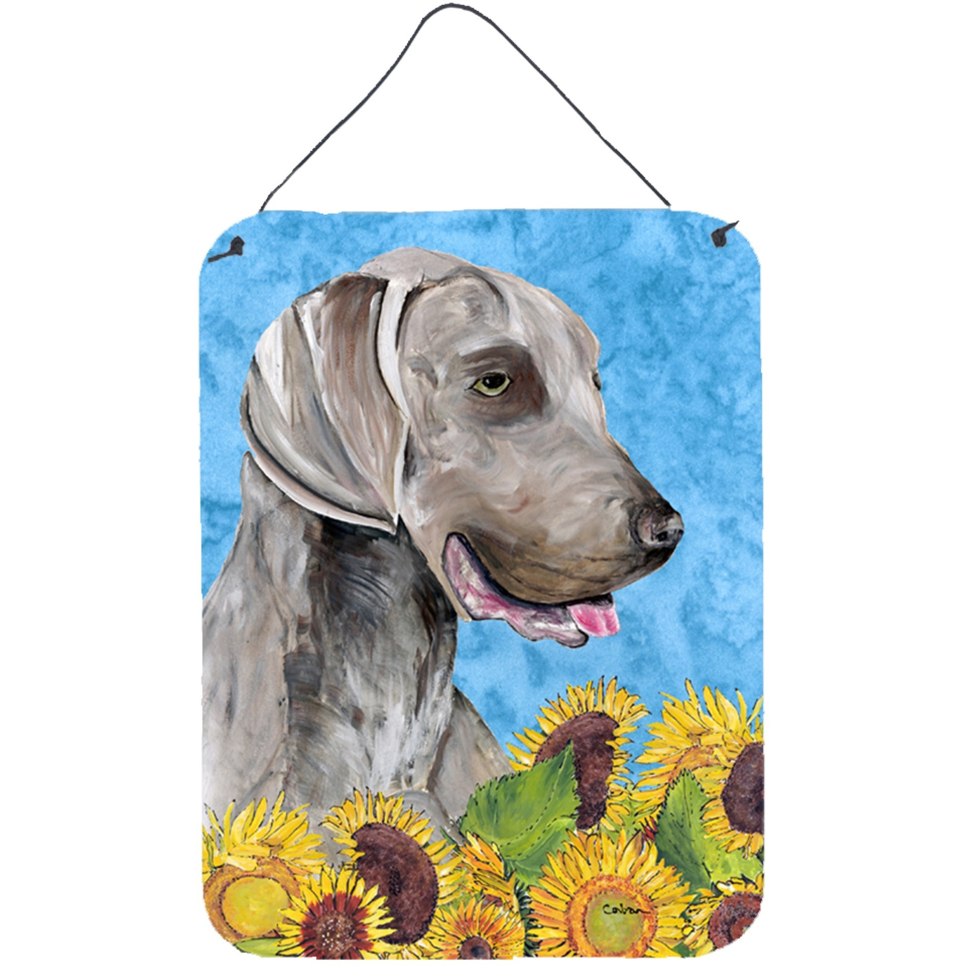 &quotCaroline's Treasures SC9080DS1216 Weimaraner Aluminium Metal Wall or Door Hanging Prints, 16"" x 12"", Multicolor"