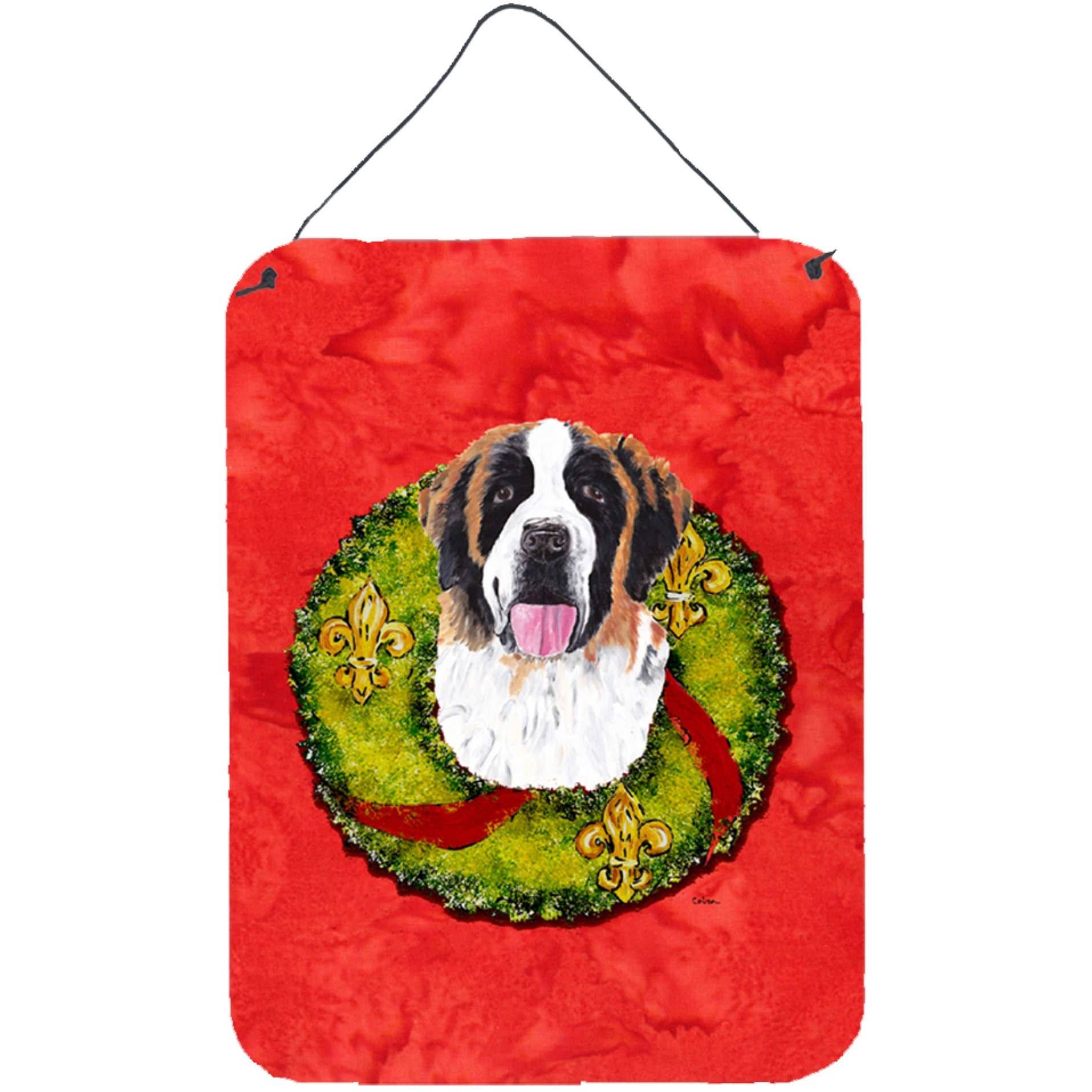&quotCaroline's Treasures SC9082DS1216 Saint Bernard Aluminium Metal Wall or Door Hanging Prints, 16"" x 12"", Multicolor"