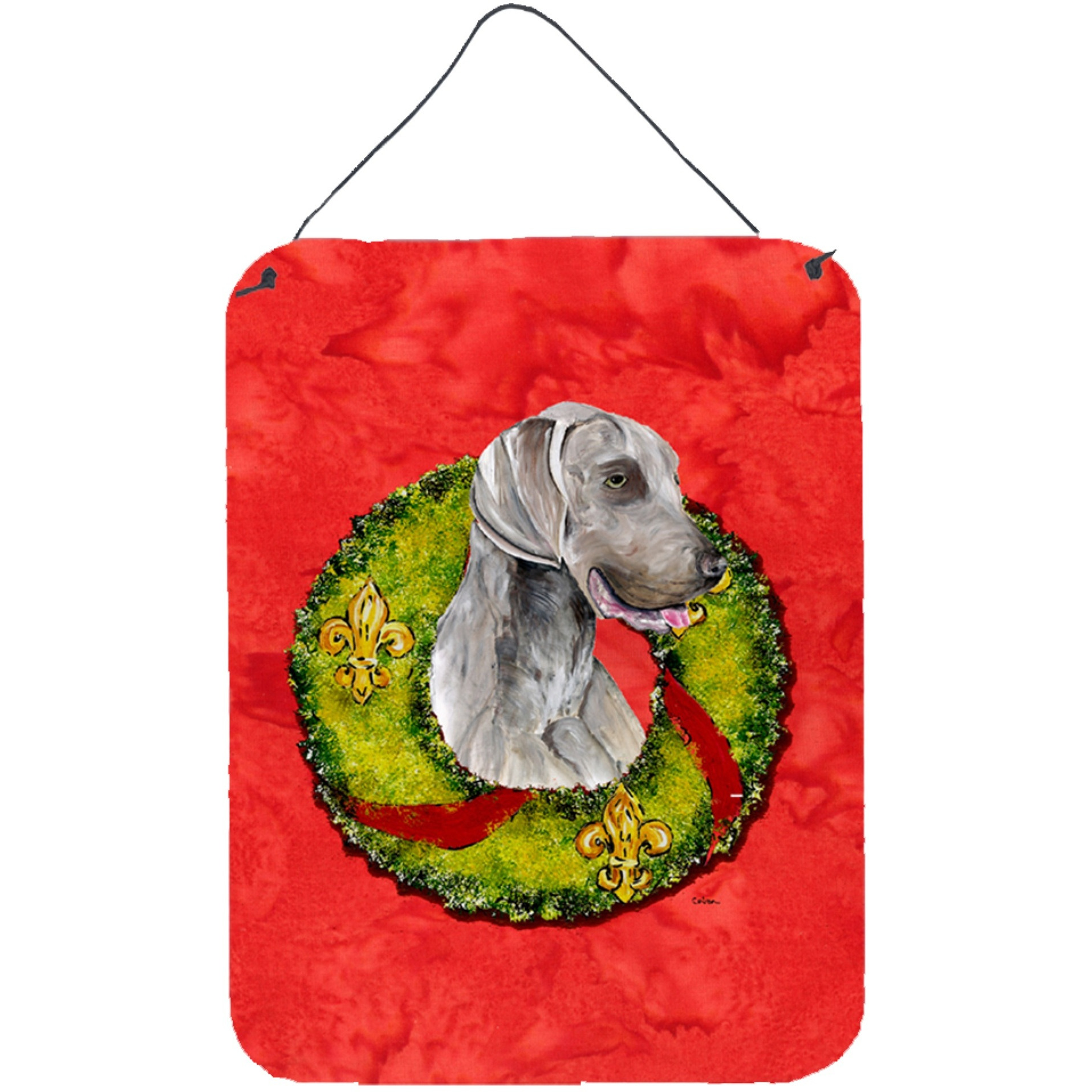 &quotCaroline's Treasures SC9086DS1216 Weimaraner Aluminium Metal Wall or Door Hanging Prints, 16"" x 12"", Multicolor"