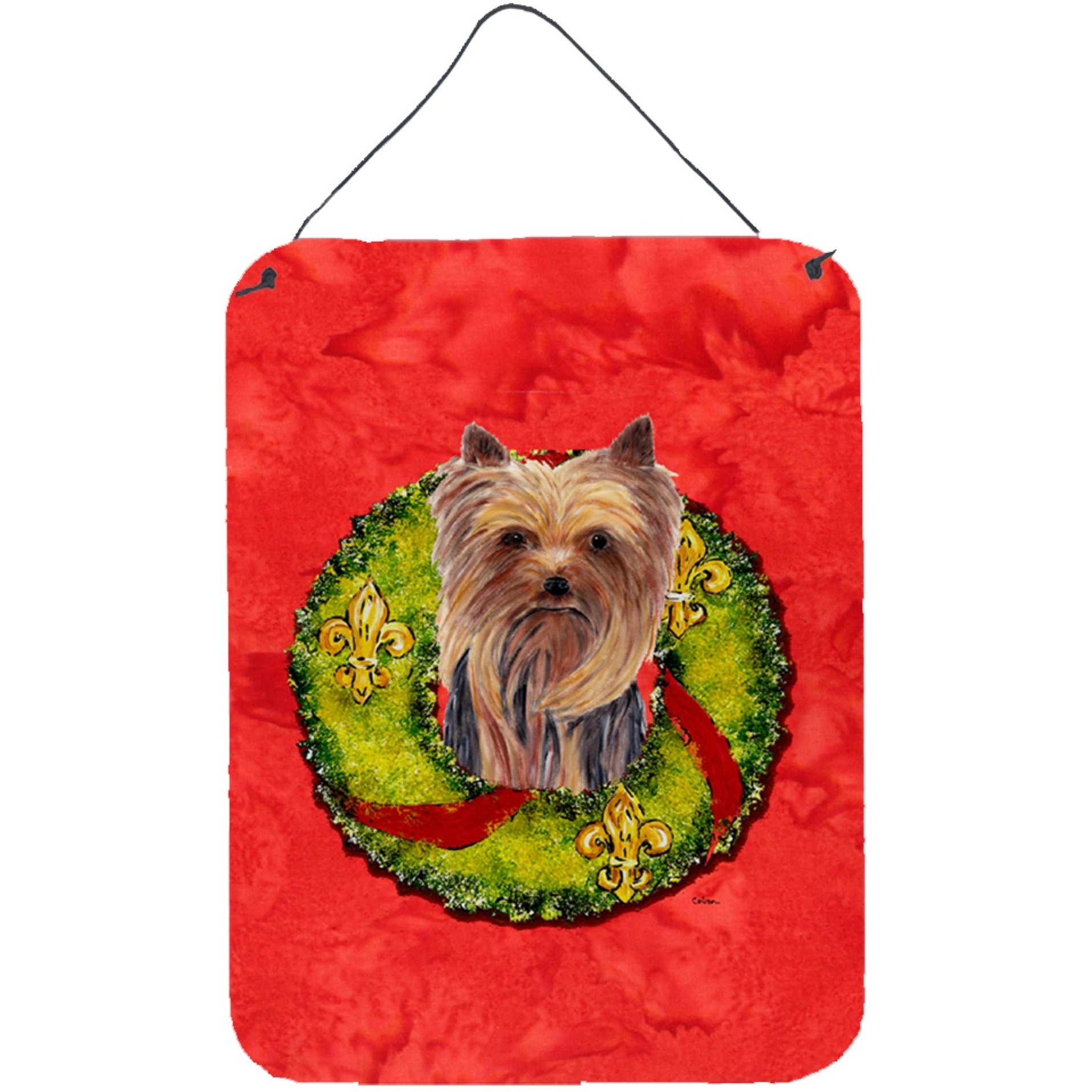&quotCaroline's Treasures SC9094DS1216 Yorkie Aluminium Metal Wall or Door Hanging Prints, 16"" x 12"", Multicolor"